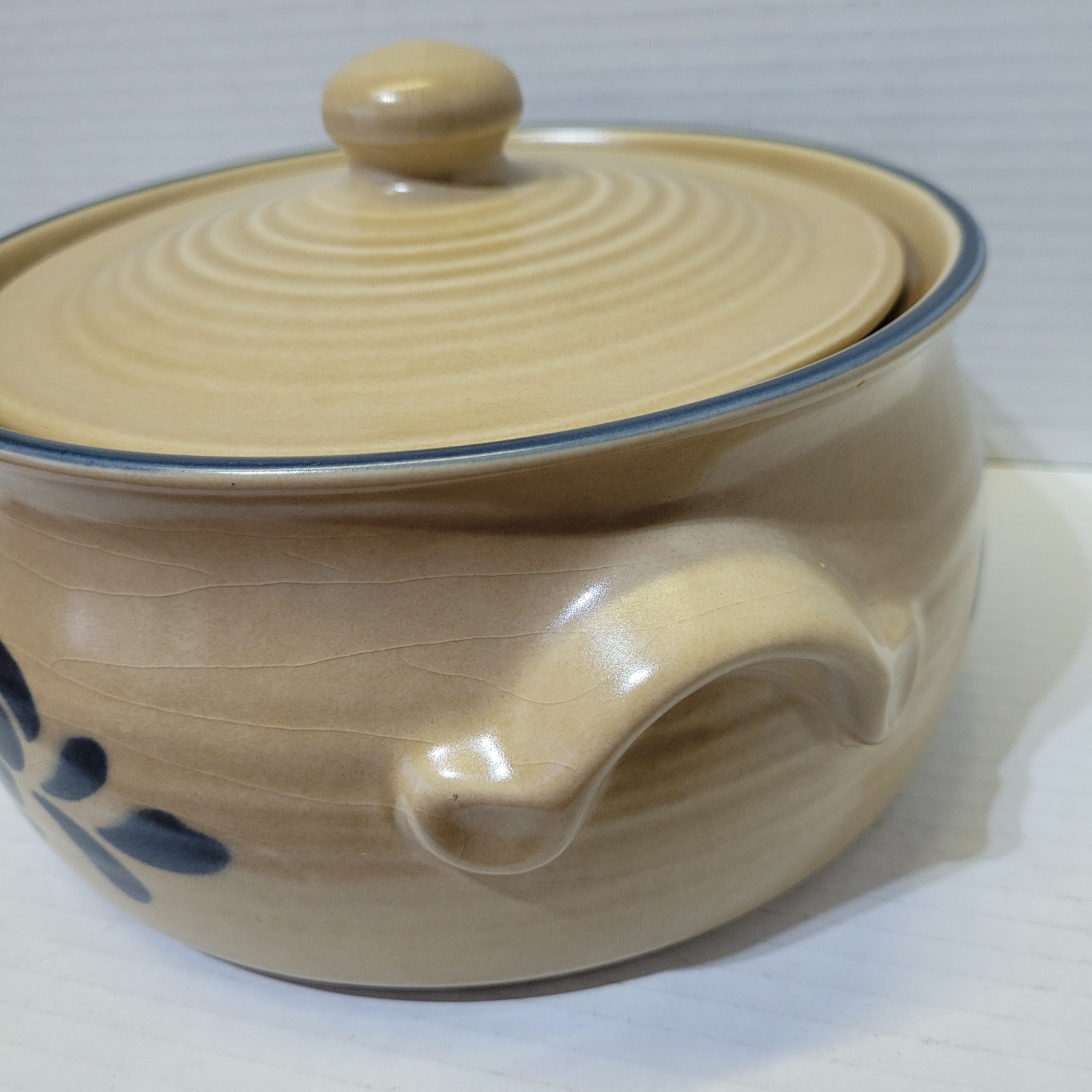 Pfaltzgraff Folk Art Stoneware Covered Casserole Dish 2Qt Vintage