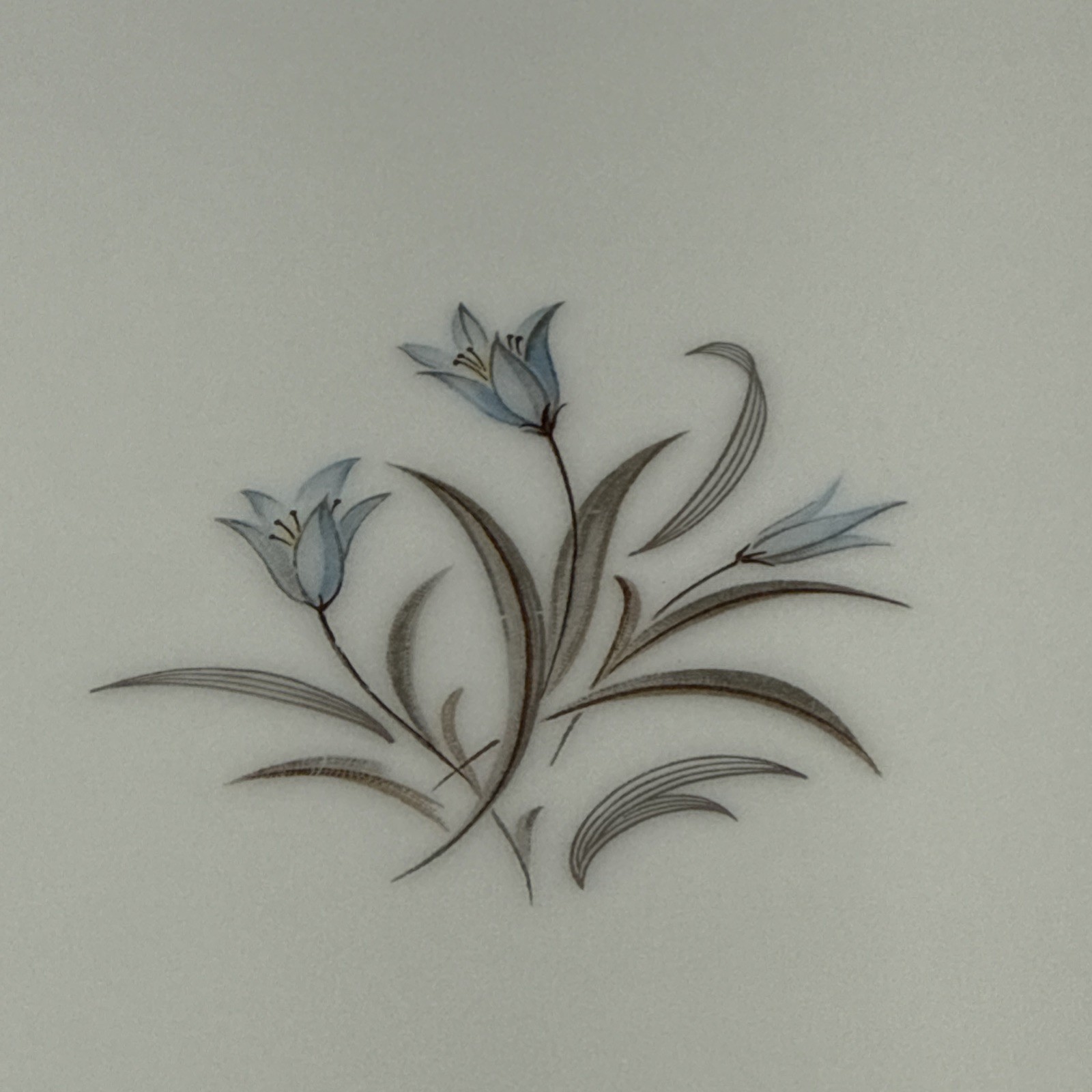 NORITAKE BLUEBELL 5558 JAPAN Blue Flower Platinum Trim 16” OVAL SERVING PLATTER.