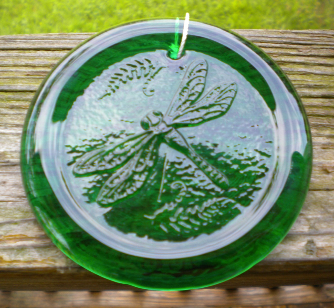 Blenko Glass Suncatcher – Dragonfly – Clover