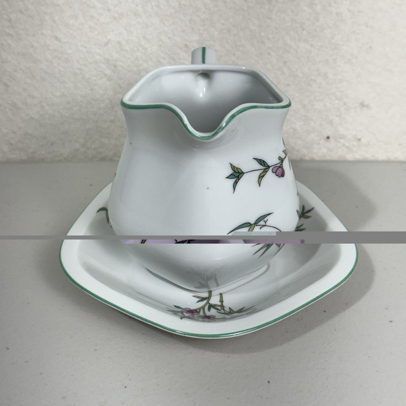 Andre Richard Japan VTG Porcelain Creamer Pitcher & Saucer Plate Indian Tree