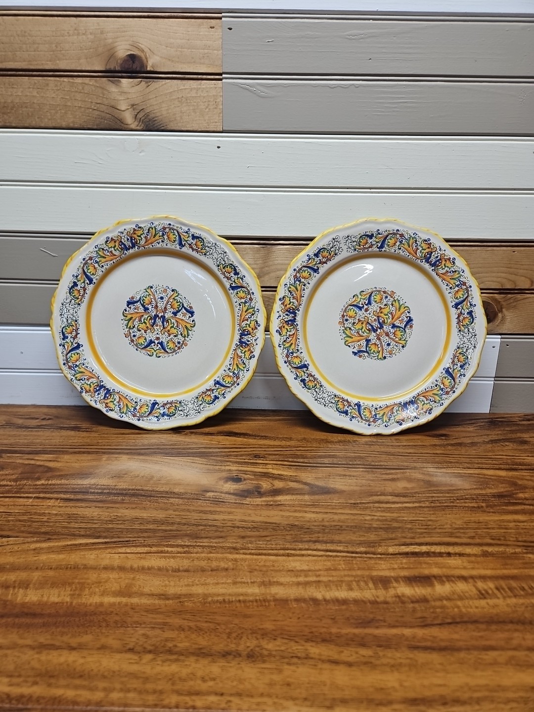 Set of 2 MERIDIANA CERAMICHE 11 1/8″ Round Dinner Plates – Made in Italy