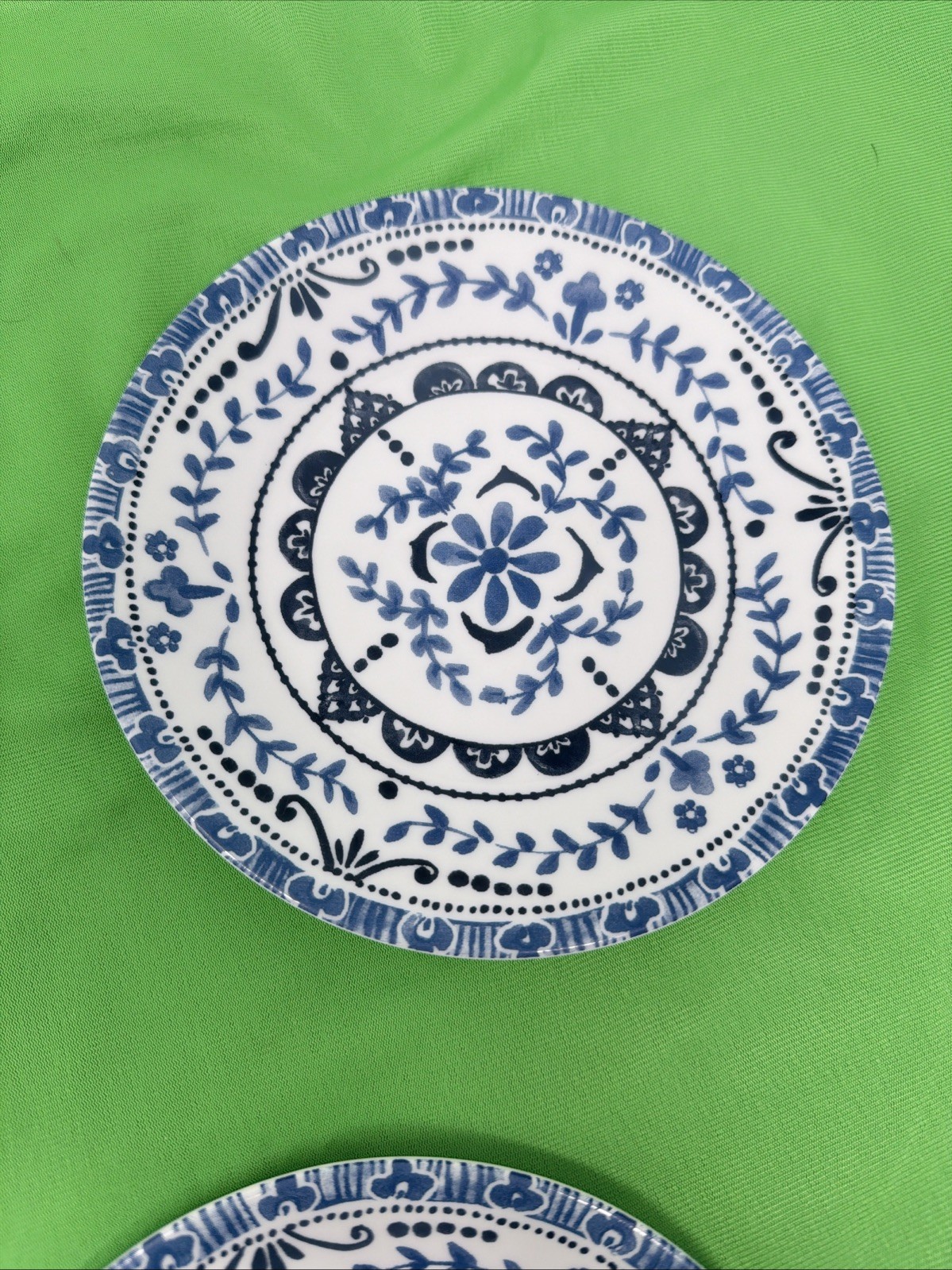 Set Of 6 Corelle Vitrelle Portofino Salad/Dessert Plates Blue Floral 6.75″
