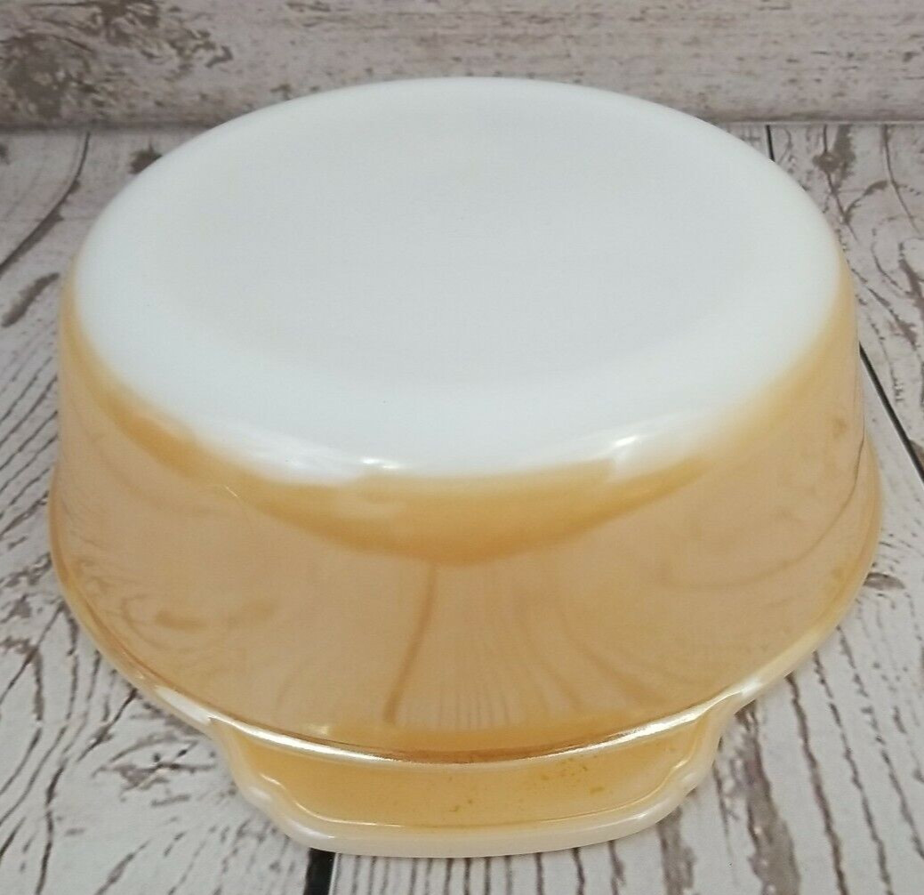 Peach Luster Casserole Fire King 1.5 qt Round Made in USA 8 in x 2.5 Deep #7