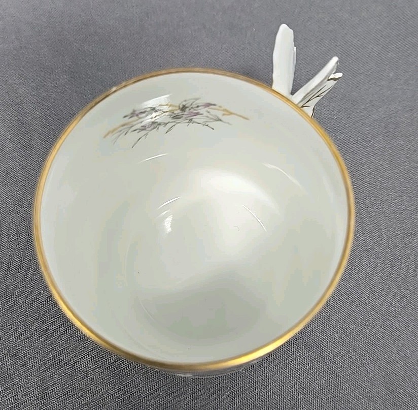 Charles Field Haviland Limoges Leaf Handle Demitasse Cup & Saucer 1868-81