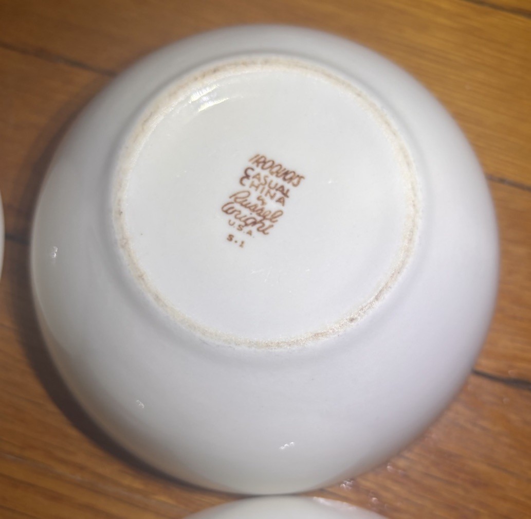 Set of 4 Russel Wright Iroquois Casual China White 5 1/4″ Cereal Bowls READ!!!