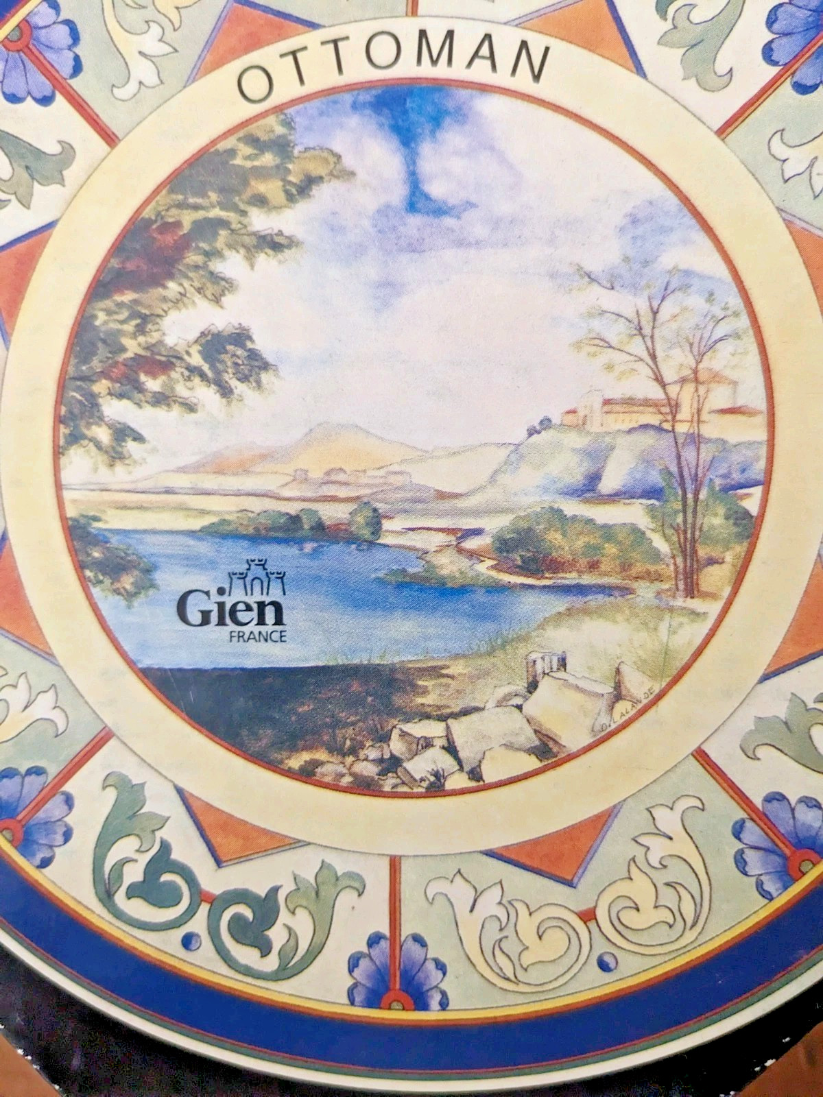 VTG Gien France ‘Ottoman’ Canape Plates Set / 6 New In Box 6.5″