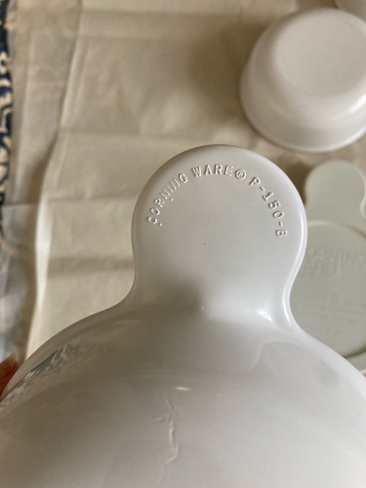 Vintage 3 White Corning Ware Grab-it Bowls P150B with 2 Lids P150CPC Made In USA