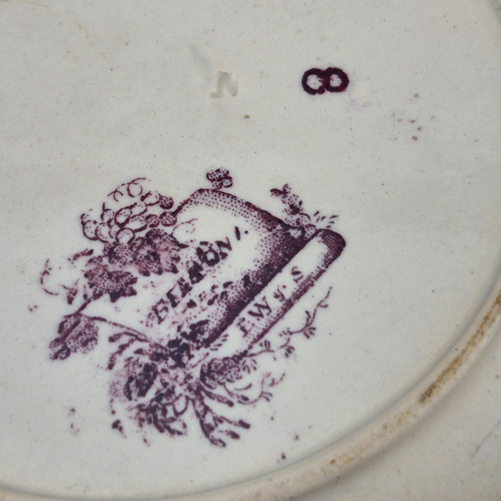 Antique Enoch Wood Belzoni Mulberry Transferware Plate 8″ c.1830 Staffordshire