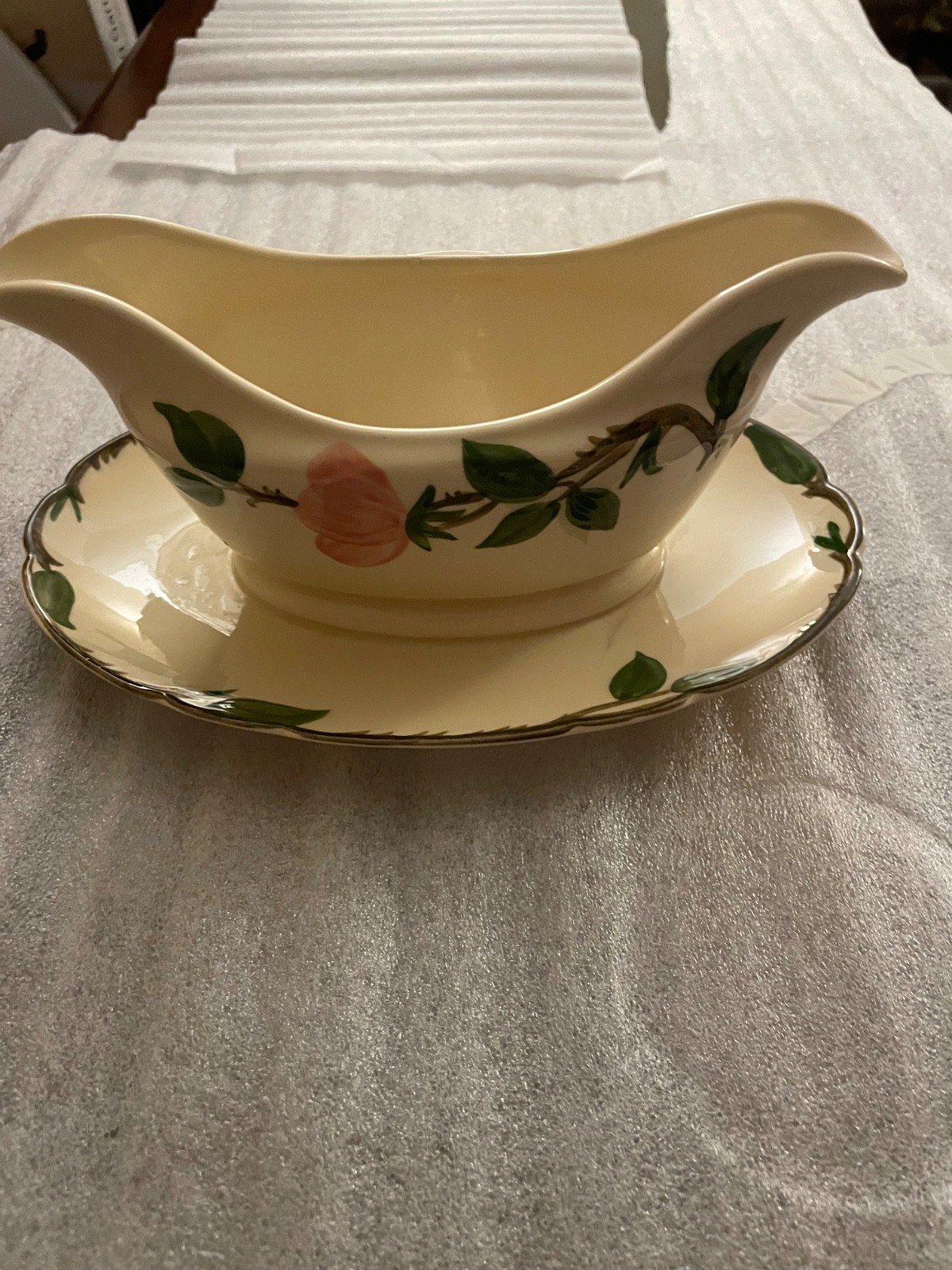 Franciscan Desert Rose Gravy Boat with Attached Underplate California USA