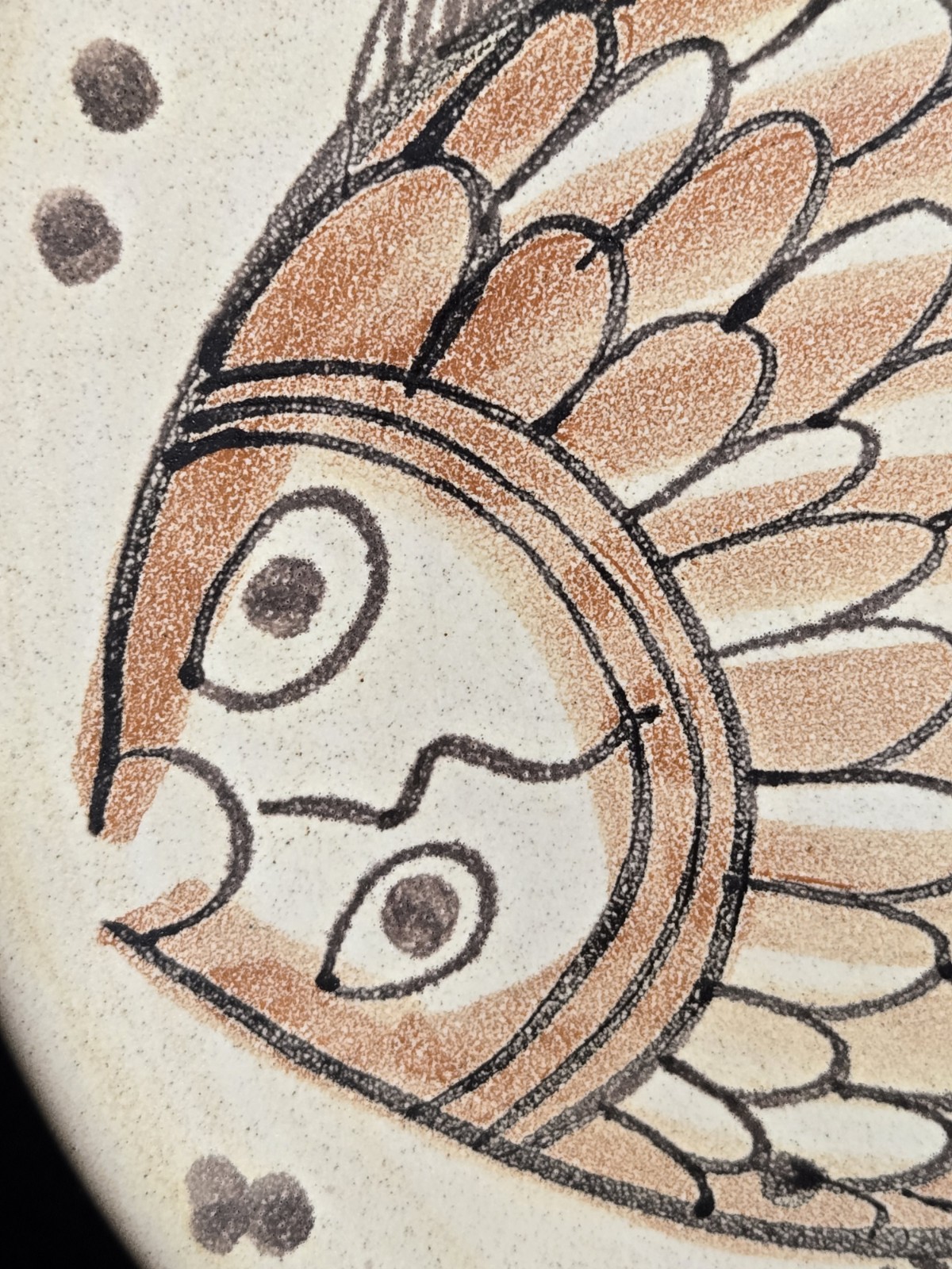 Vintage TENH Greek Pottery Fish Wall Plates Set of 3 Hand Painted 11″