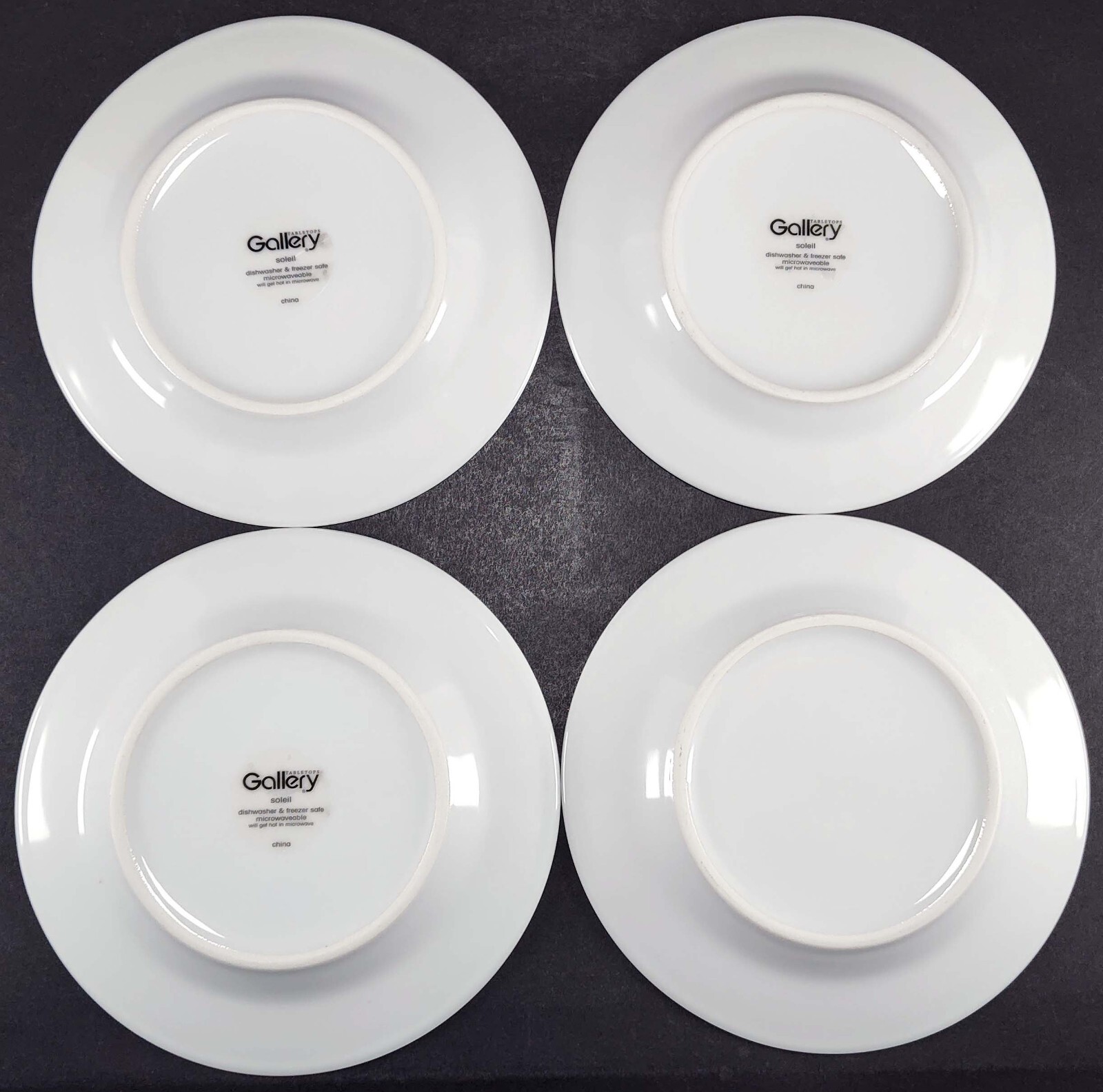 4 Tabletops Gallery Soleil Salad Plates Dishes Classic White Porcelain 8 1/8″