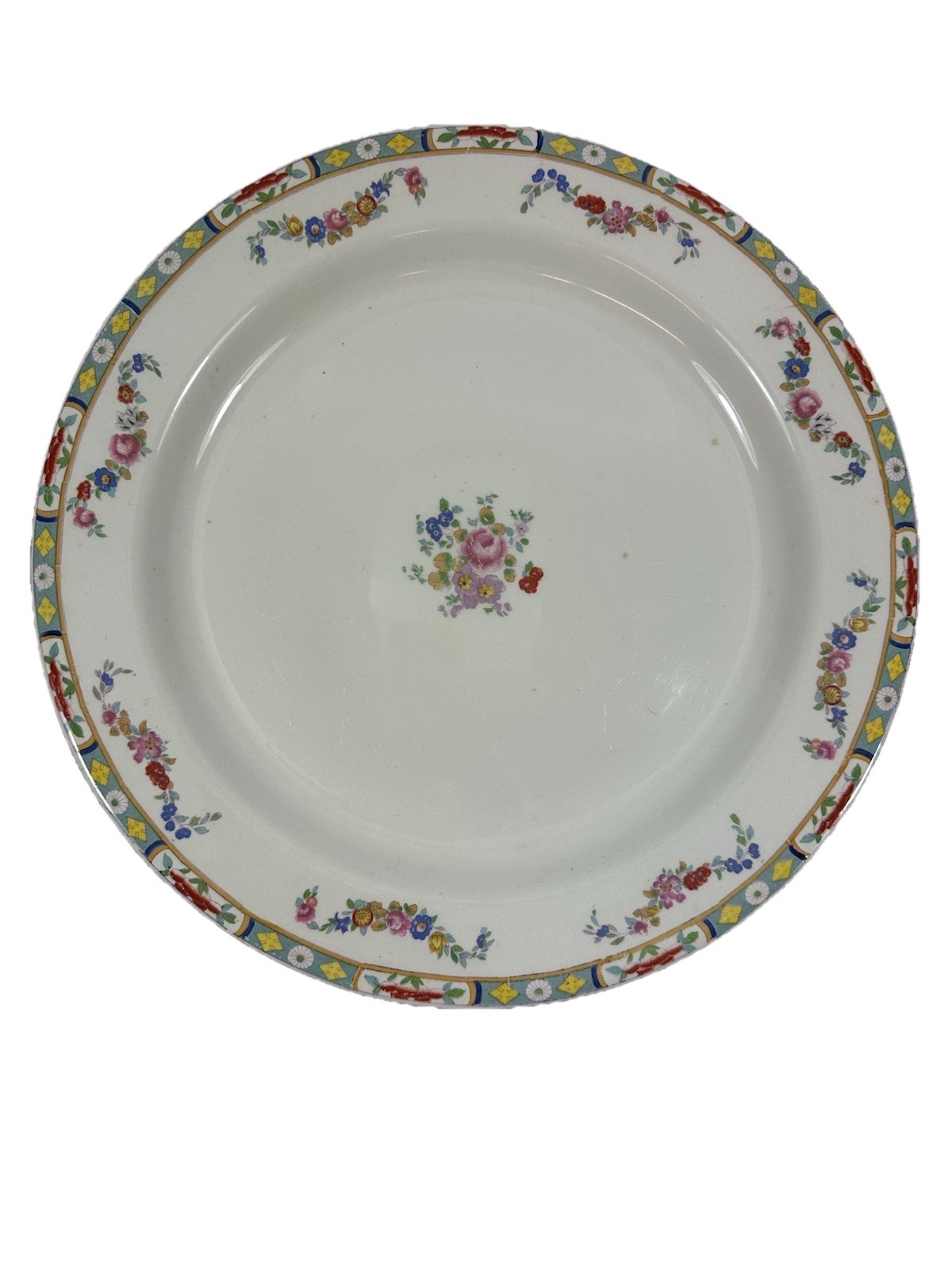 J G Meakin Hanley England ~12″ Platter Chop Rose Garland Floral Swag Ironstone