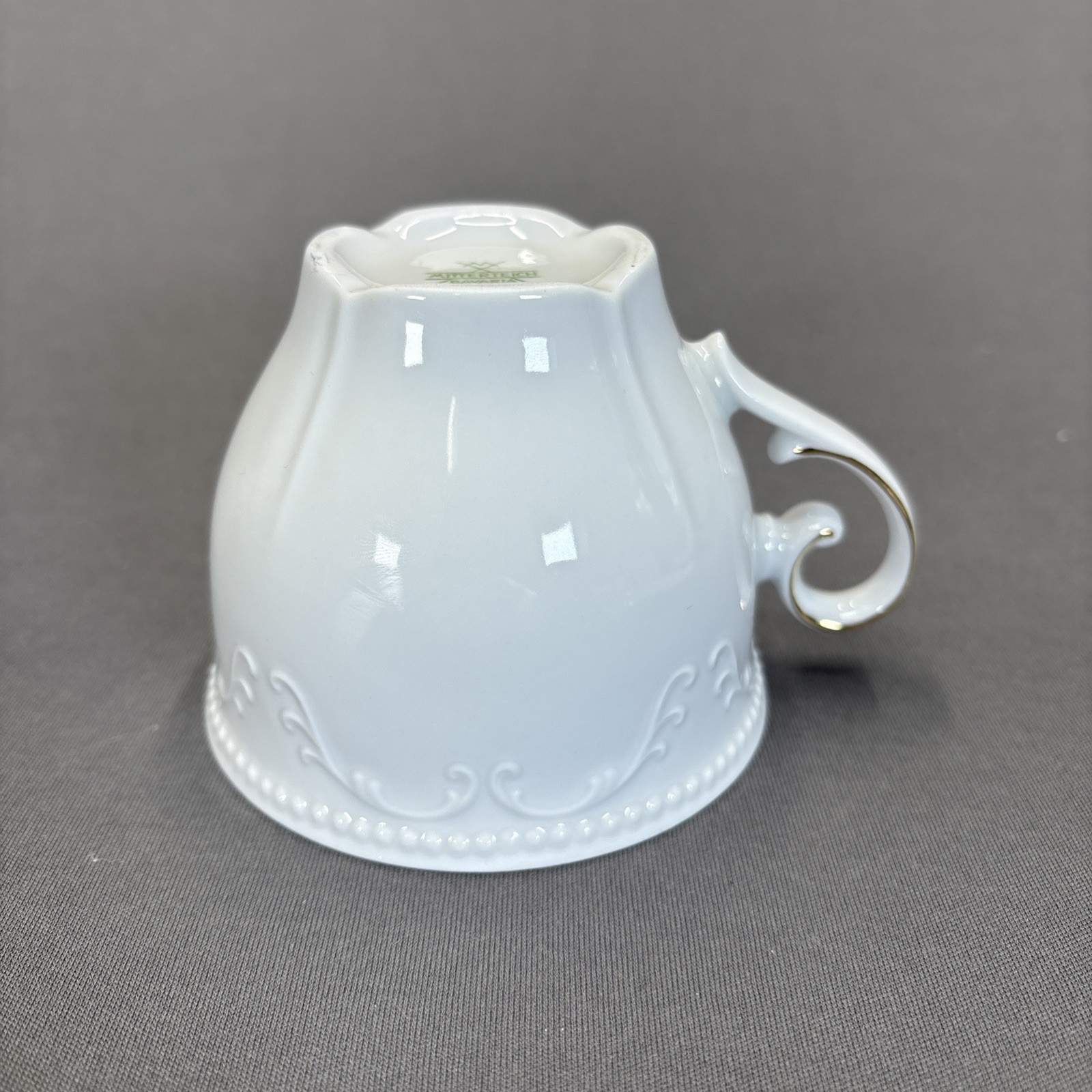 Mitterteich Bavaria Cup and Saucer Set of 4 Gold Trim Verge Embossed Scrolls