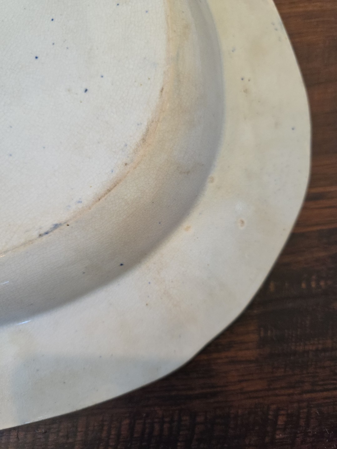 Blue Willow Oval 15.5 X 12.5In Oval Platter Very Old Plate imperfections