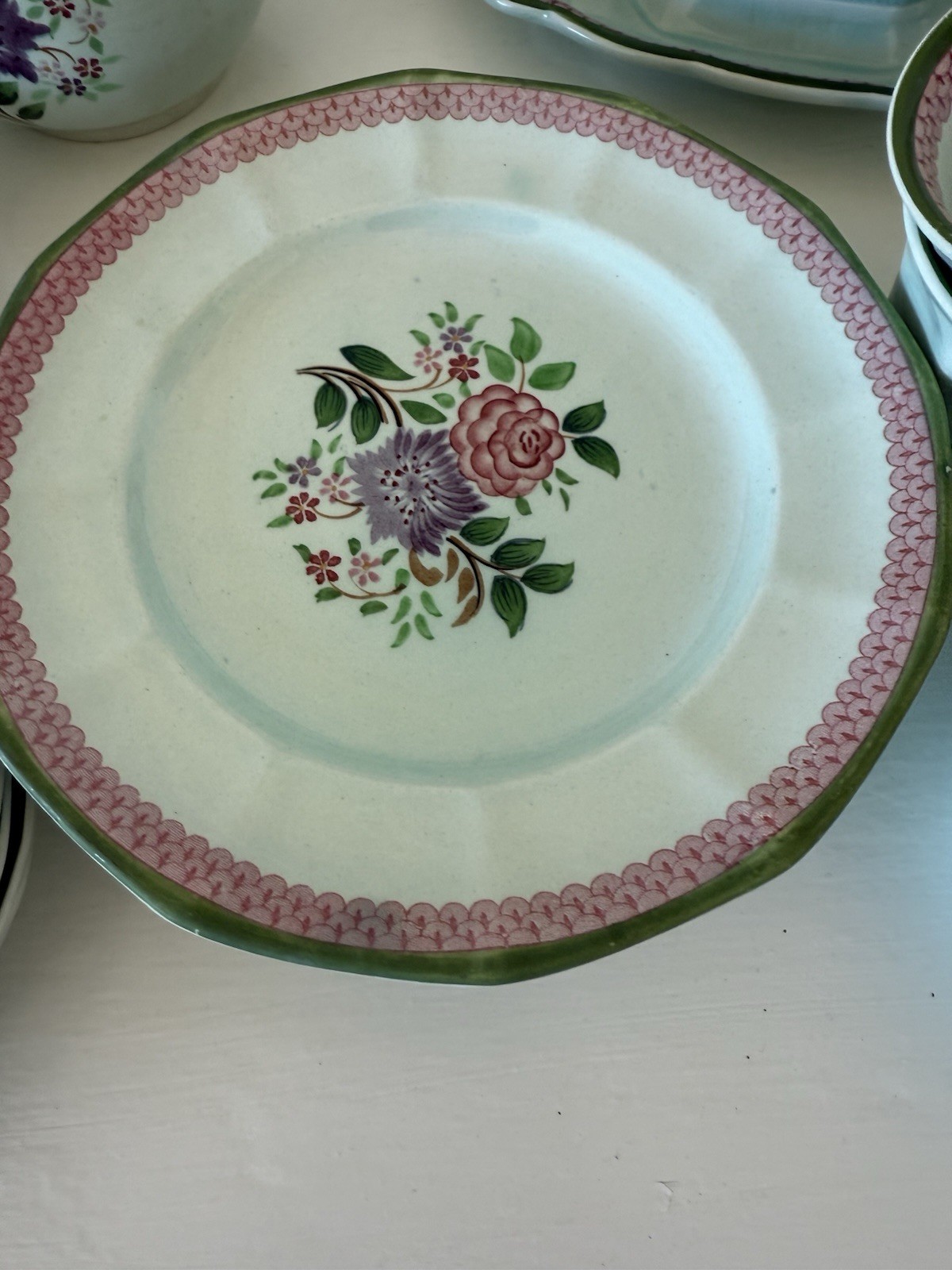 Adams Calyx Ware Mandalay Hand Painted Large Serving Collection