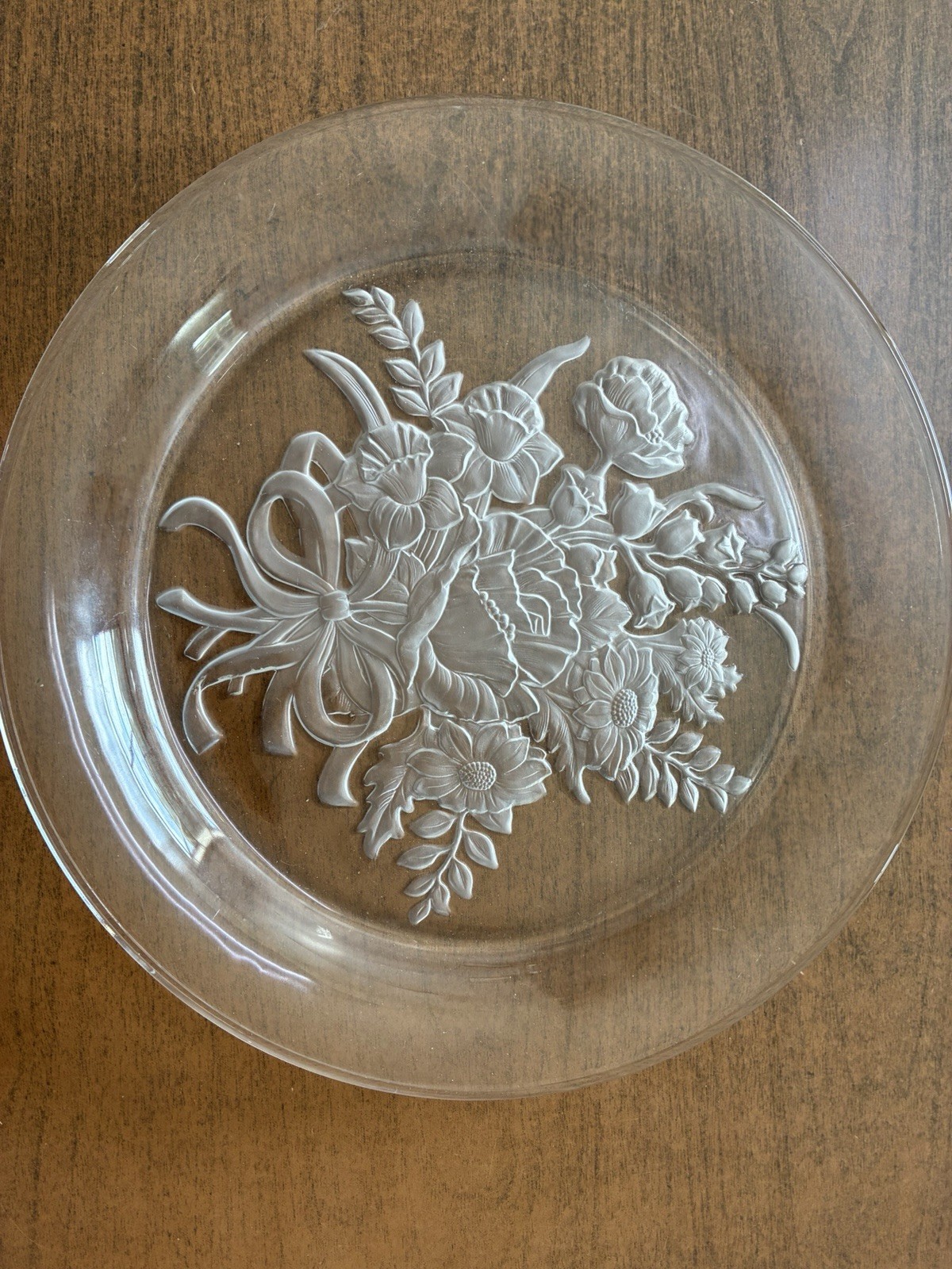 Toscany Collections Crystal 14″ Platter – Etched Floral Design – Rare