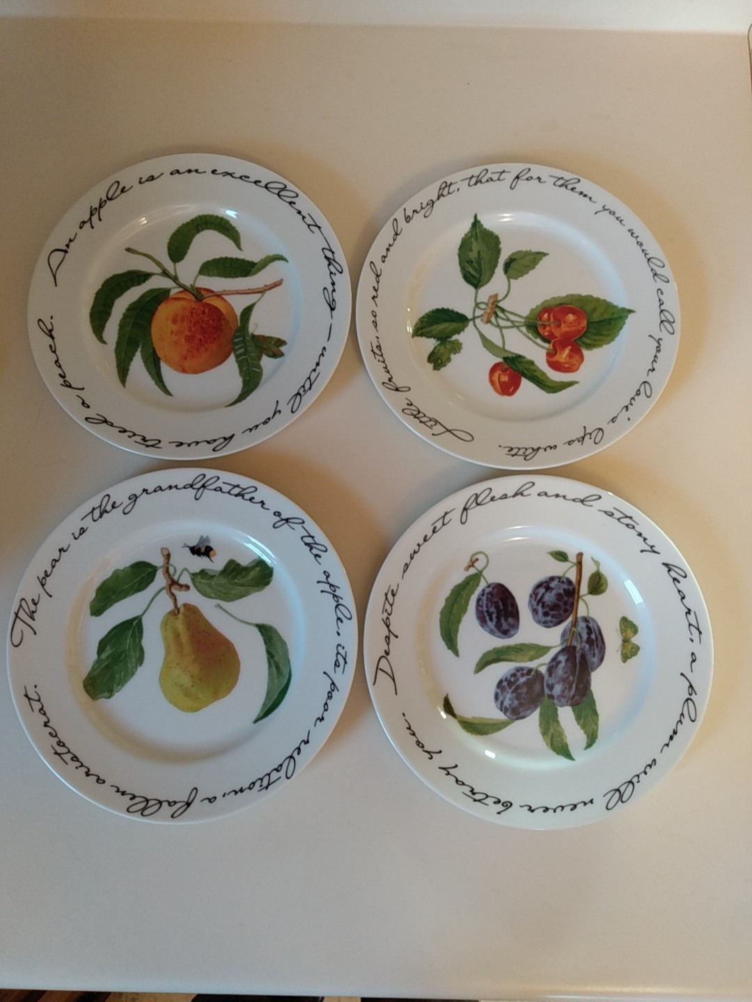 William Sonoma Orchard Suite Collection 4 Salad Plates