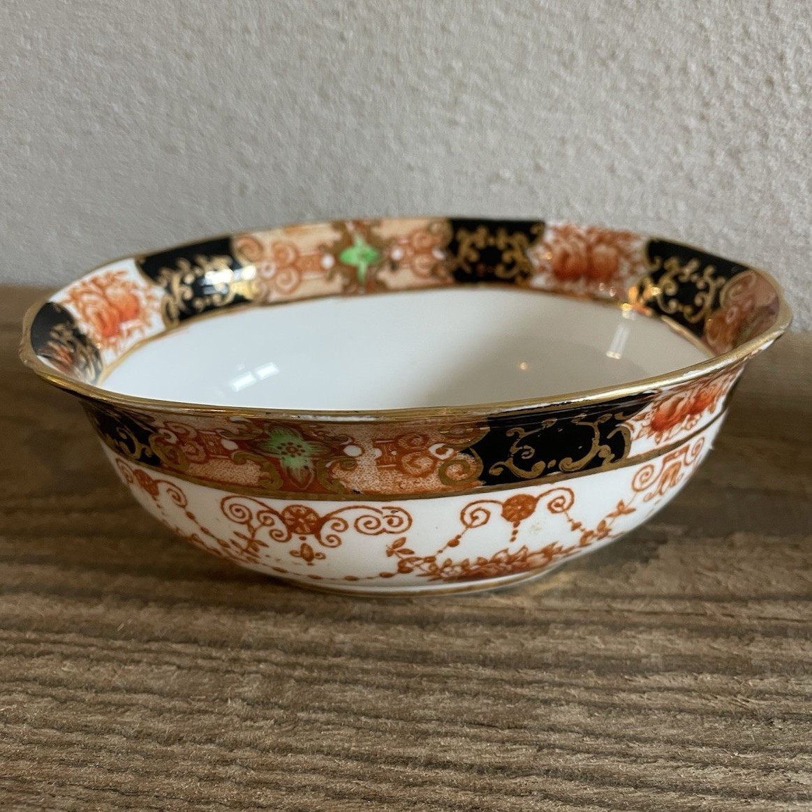 Royal Albert Bone China Oval Floral Bowl, England, Gold Trim, 5 in