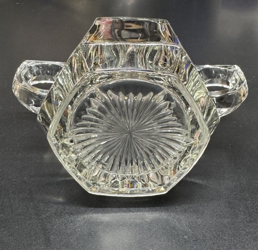 Indiana Glass Peerless Wide Colonial Panel Creamer Sugar Bowl Set Clear