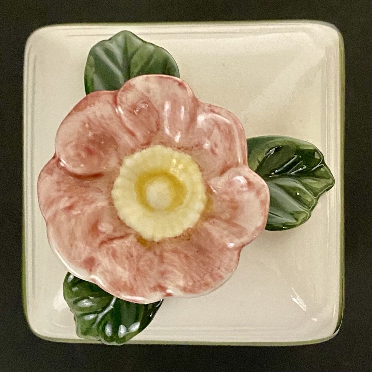Villeroy & Boch Wildrose Charm Jam Jar Cannister 4.25” Tall White Pink Green