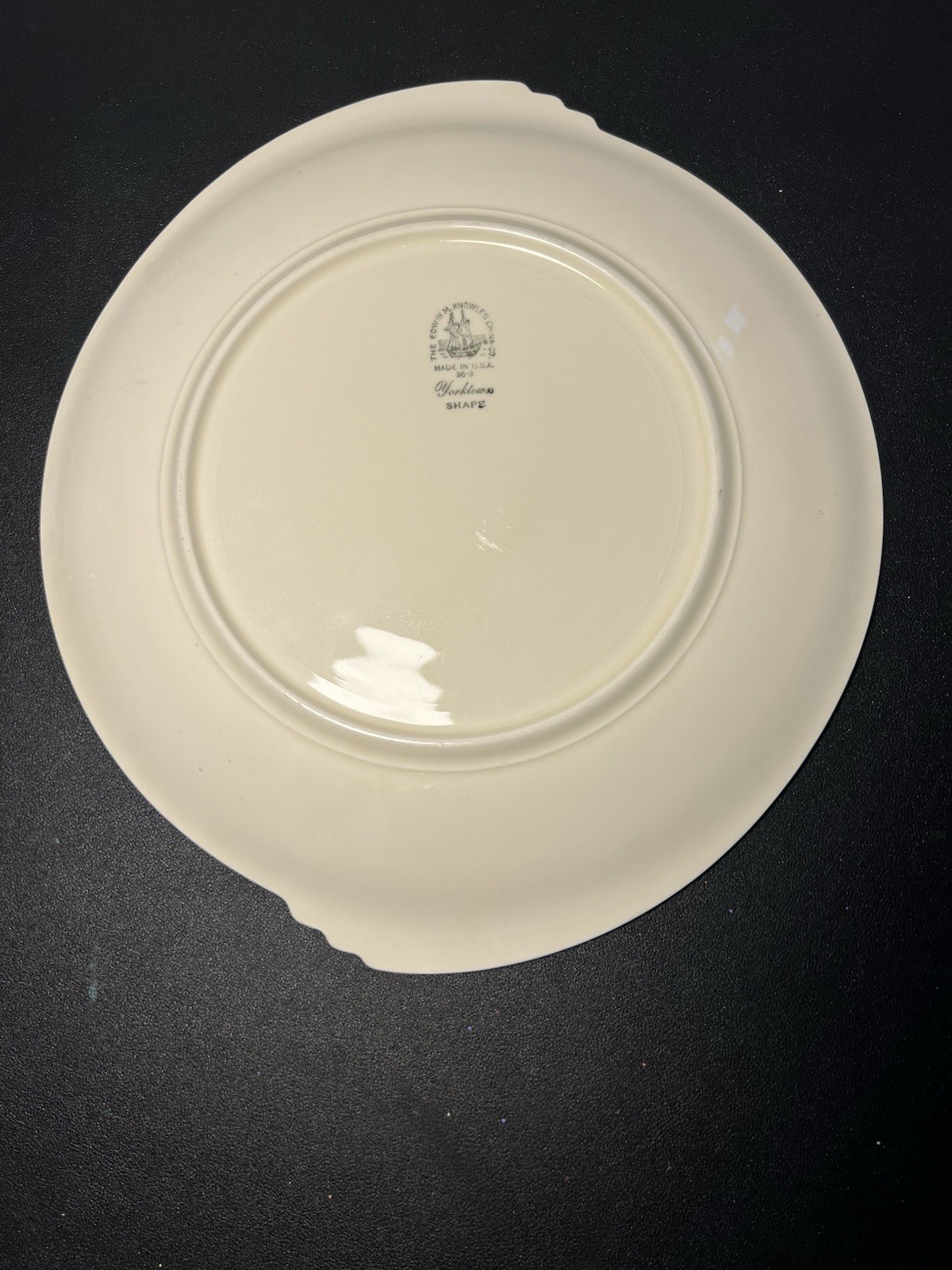 Edwin M Knowles 1930s Yorktown Cake Plate Golden Wheat Ceramic Cream, 11.5”
