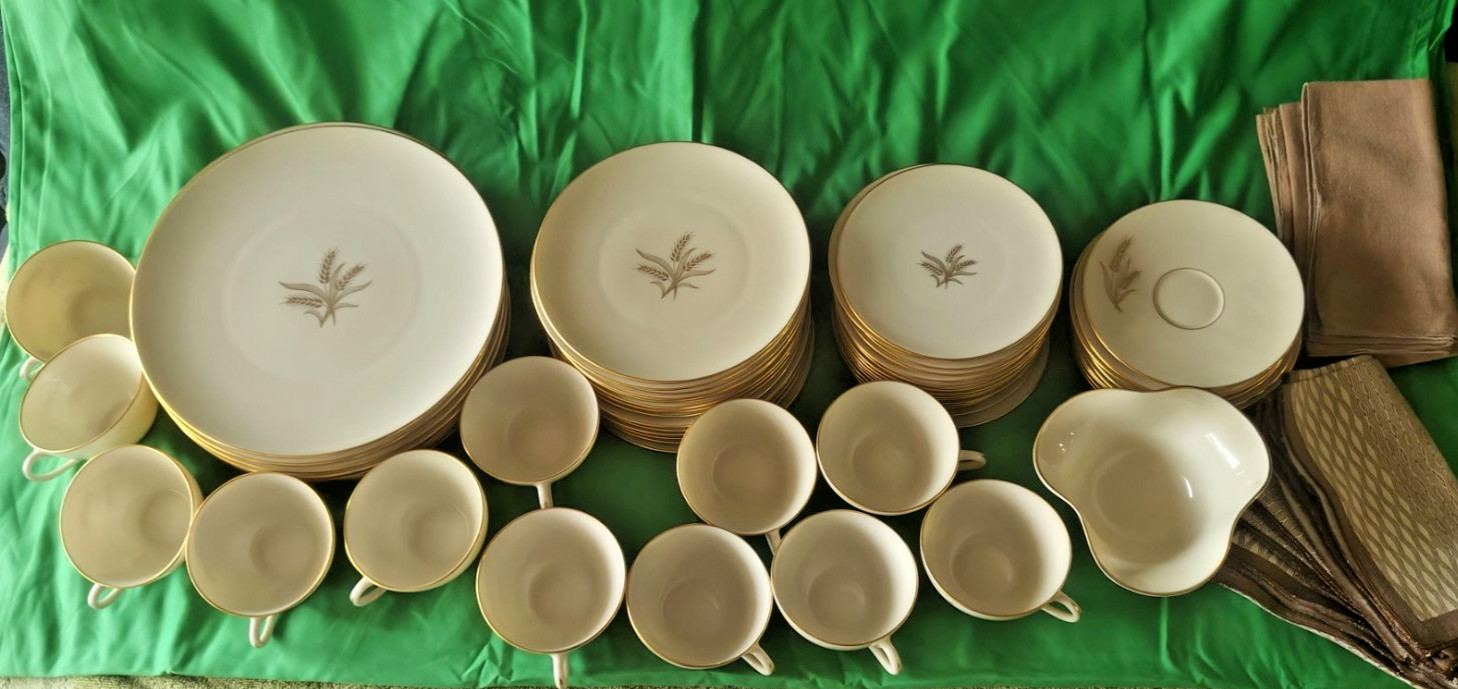Vintage Set of Lenox Wheat R442 China . 67 piece set +
