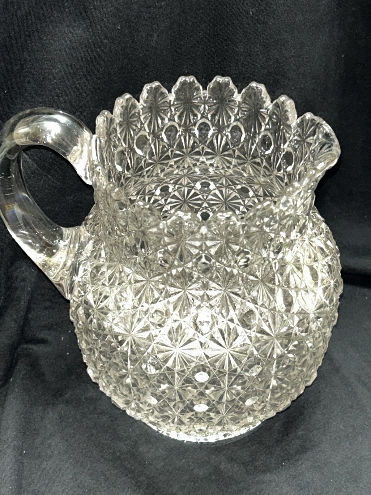 Bryce Bros Daisy & Button Glass Pitcher Victorian EAPG c.1800 Antique 8 1/2″