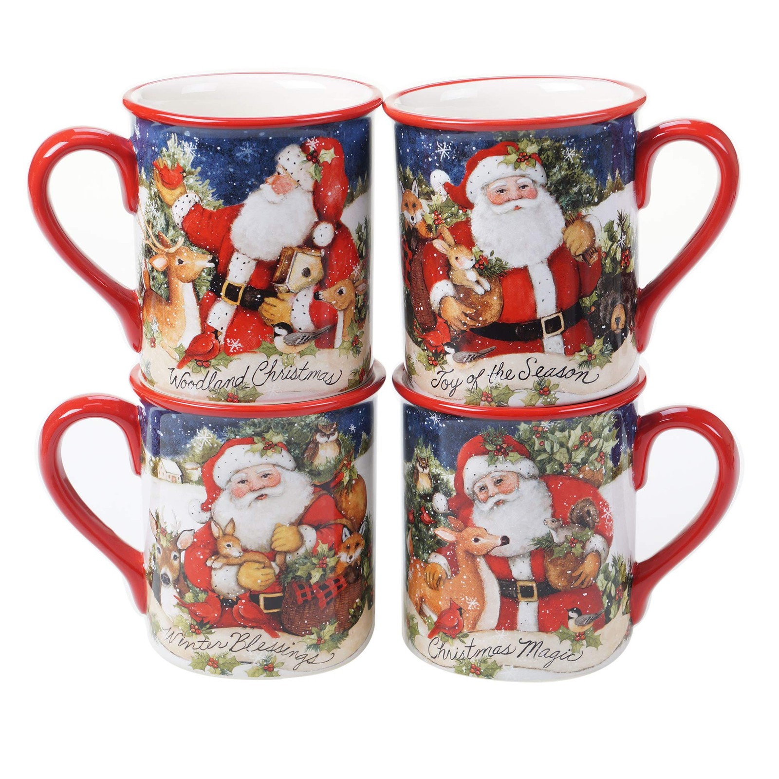 Magic of Christmas 16pc Ceramic Dinnerware Set – Santa and Multicolor