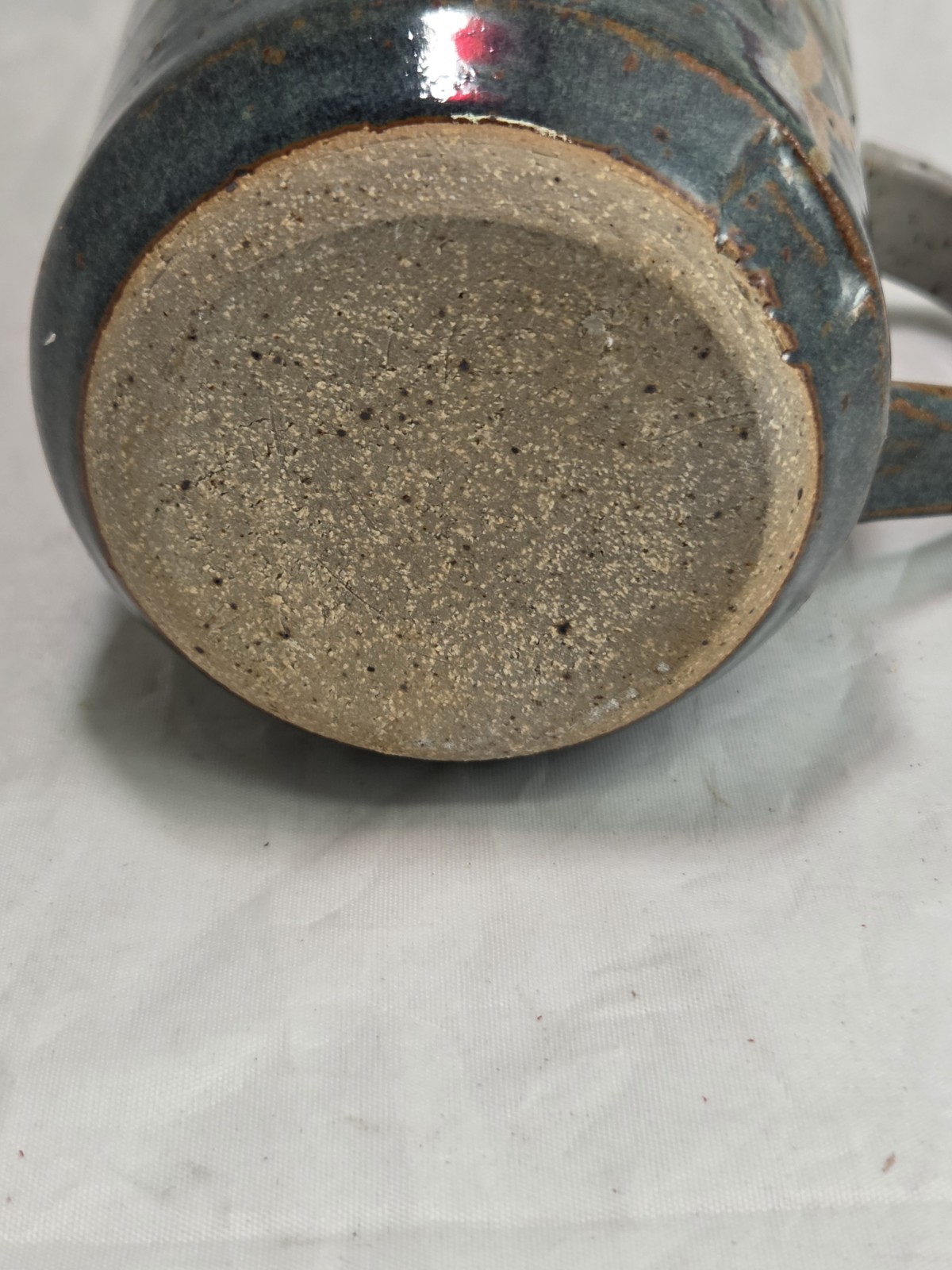 Vintage STUDIO Art Hand Painted, Hand Crafted Drip Glaze Stoneware Pitcher.