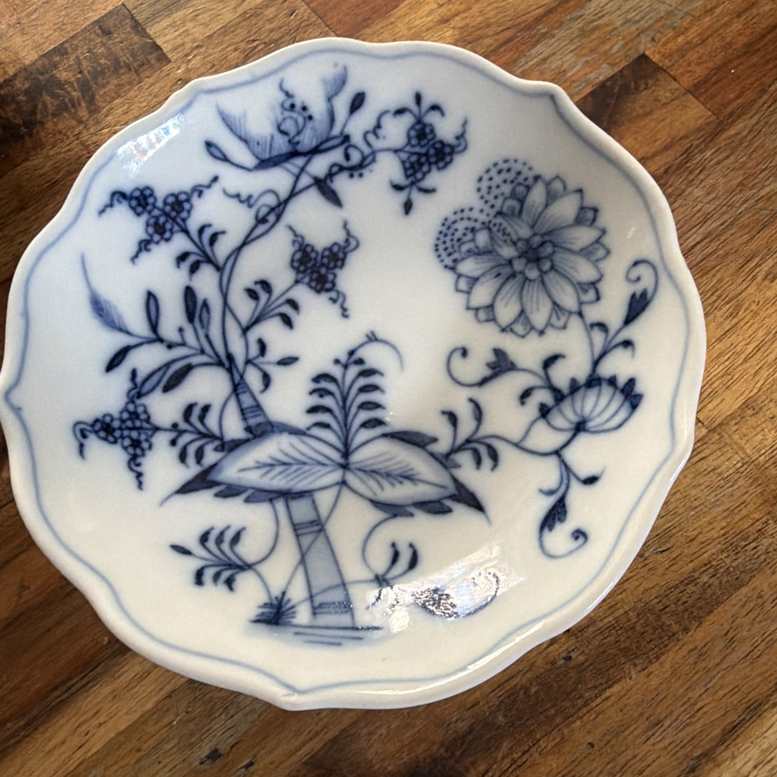 J07A~ Meissen Blue Onion Fruit Dessert Sauce Bowls 5 1/4″ Set of 3 Vintage READ