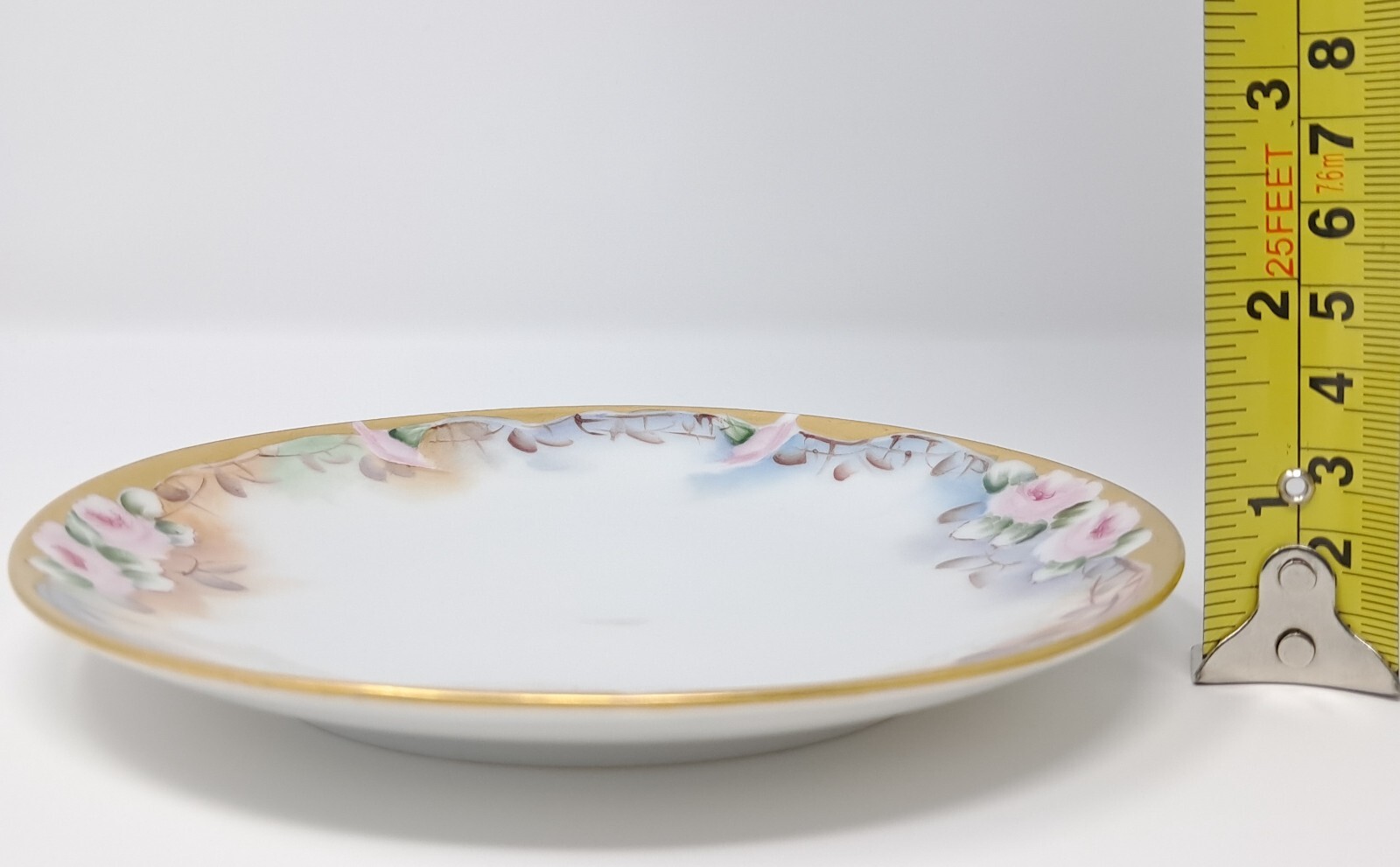 CS Prussia 6″ Porcelain Plate gold rim handpainted florals Antique schlegemilch