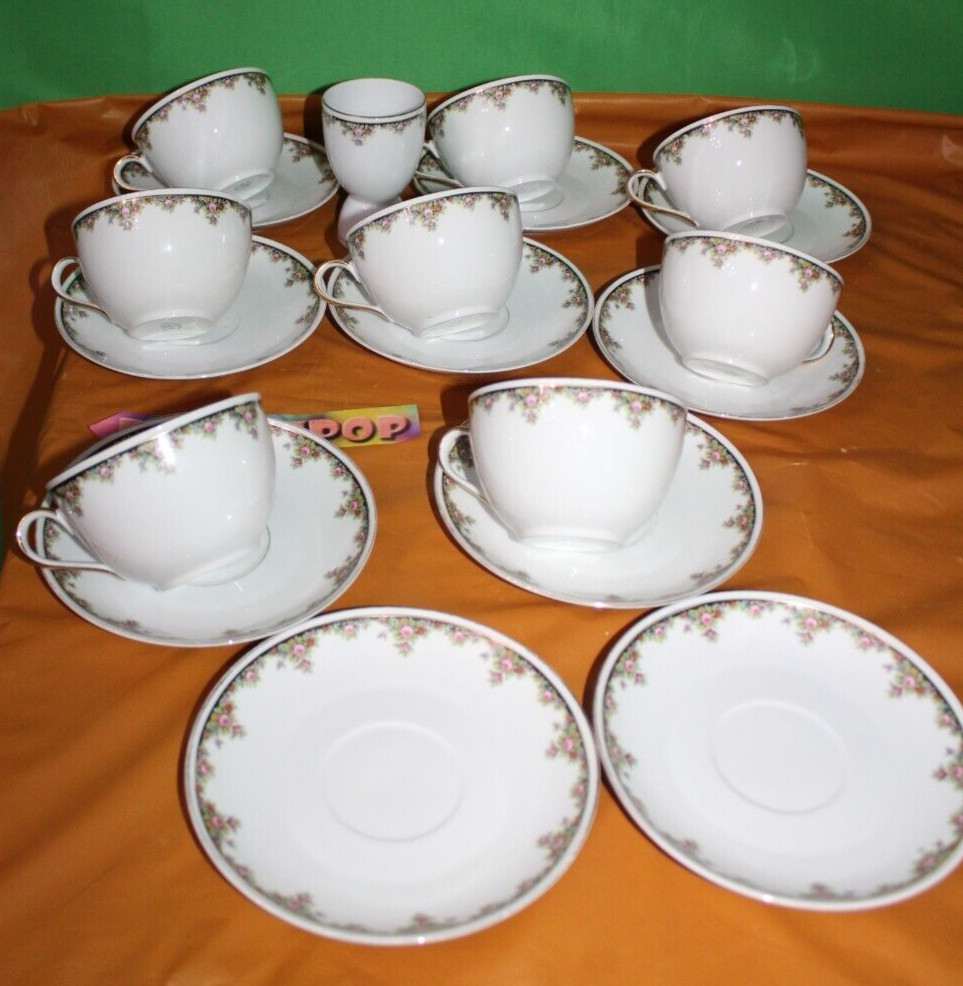19 Piece MZ CMR Maria Theresa Carlsbad China Czechoslovakia Cups Saucers