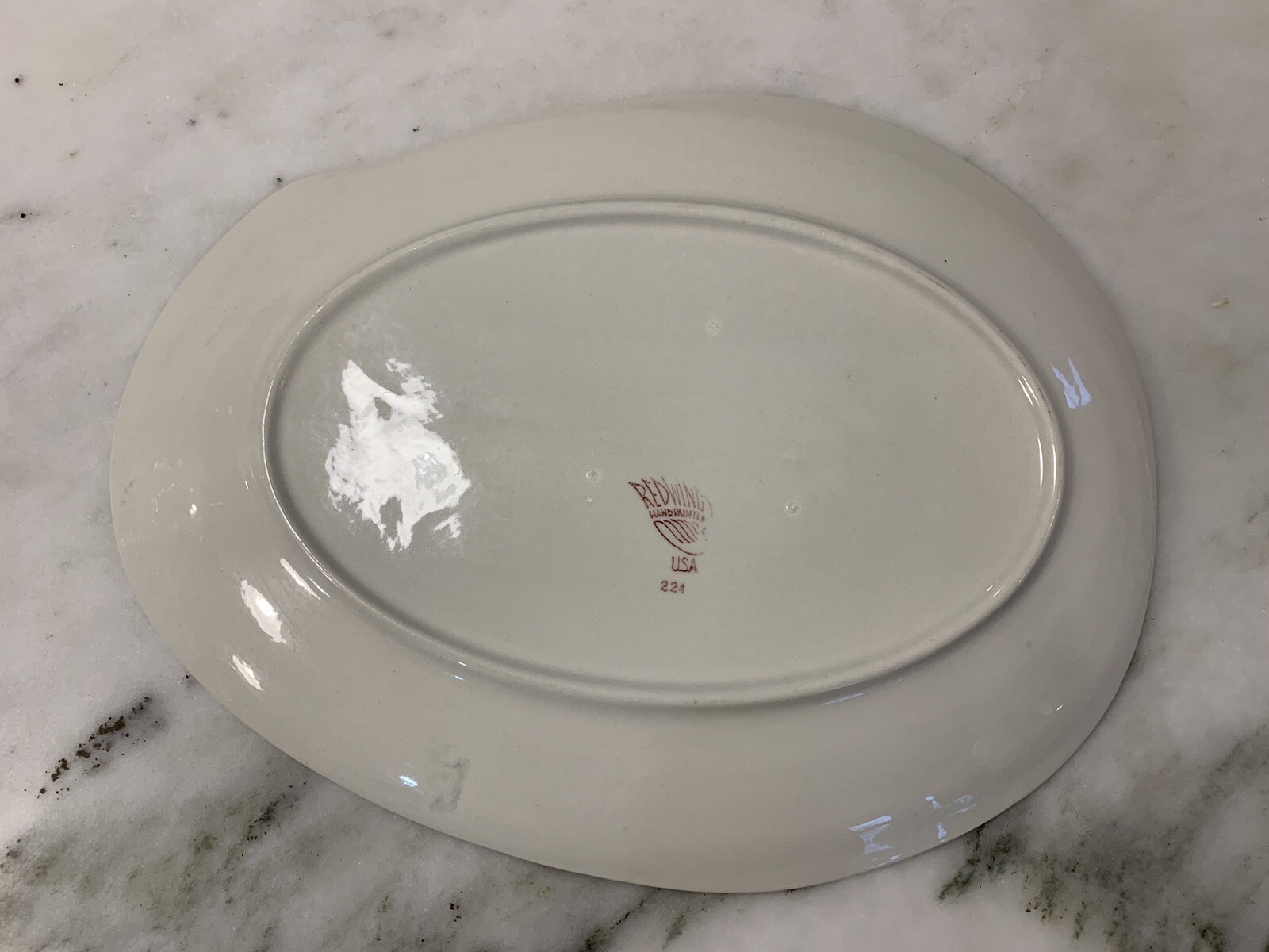 Vintage RED WING Pottery PINK SPICE Pattern Serving Platter 13 X 10 Hand Painted