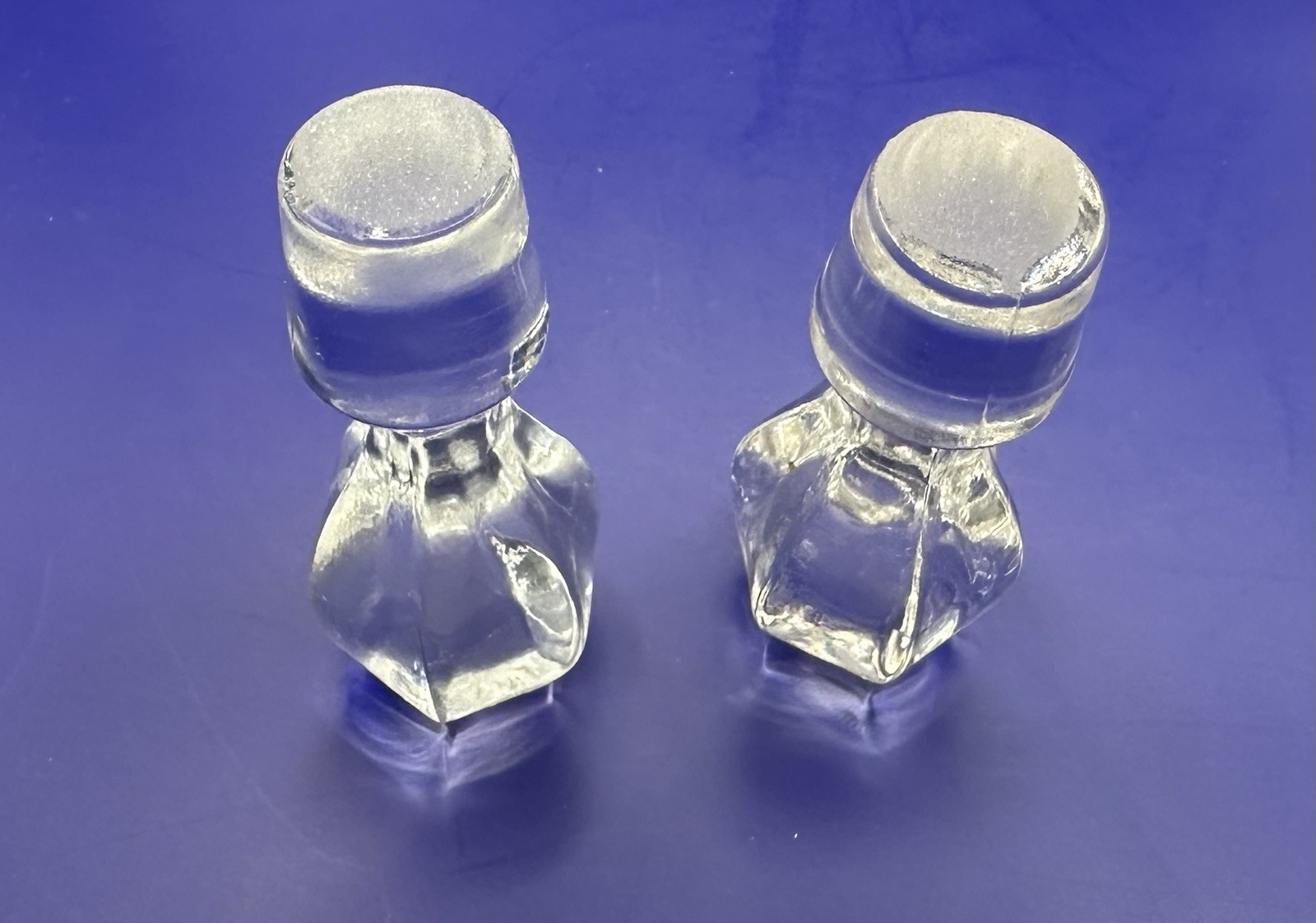 1 Set Of Fostoria American Clear 7 Piece Cloverleaf Condiment Set Used- Read-