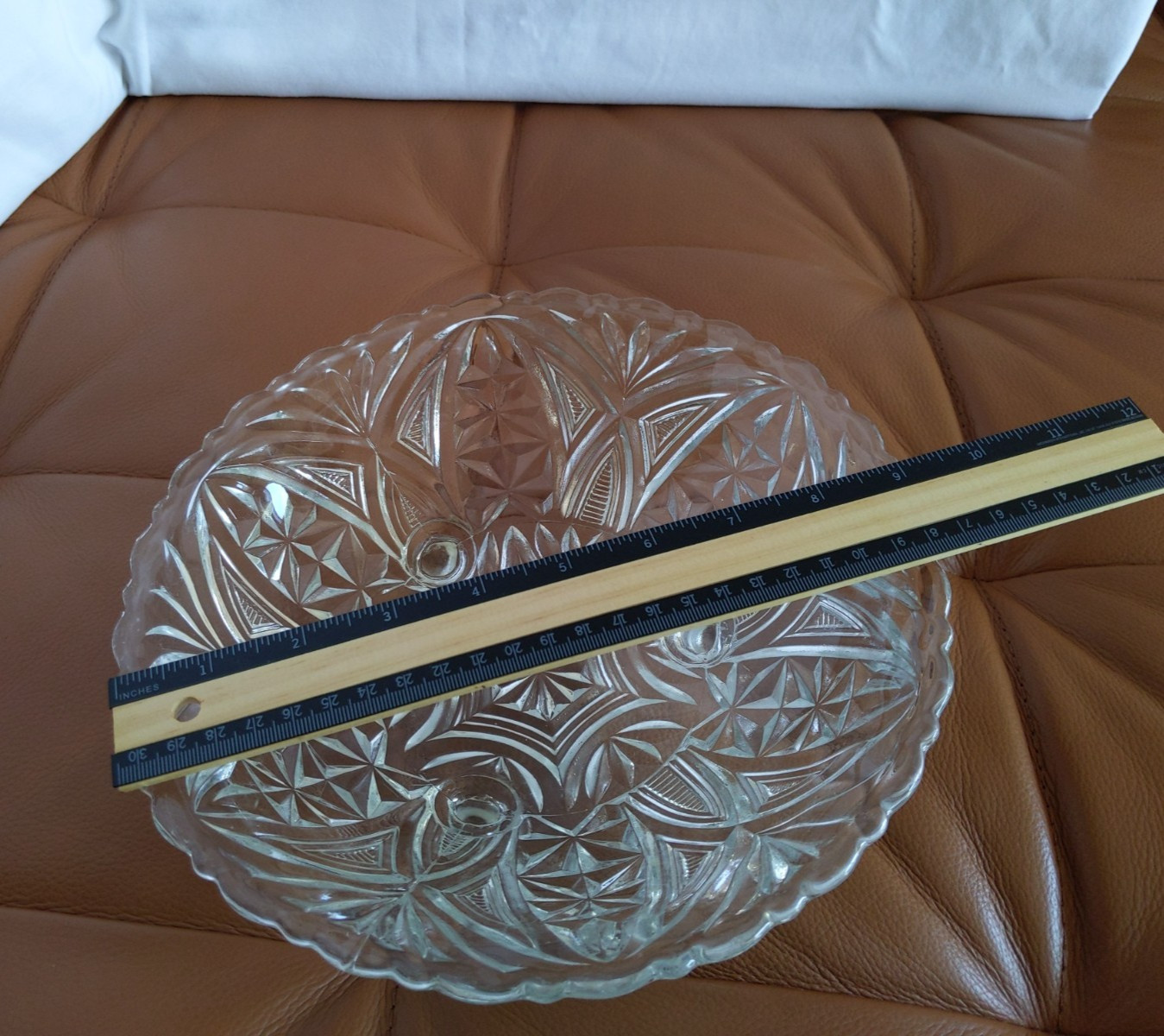 Vintage Anchor Hocking Serving Bowl Clear Pressed Glass 3 Footed 9in Dish 1960