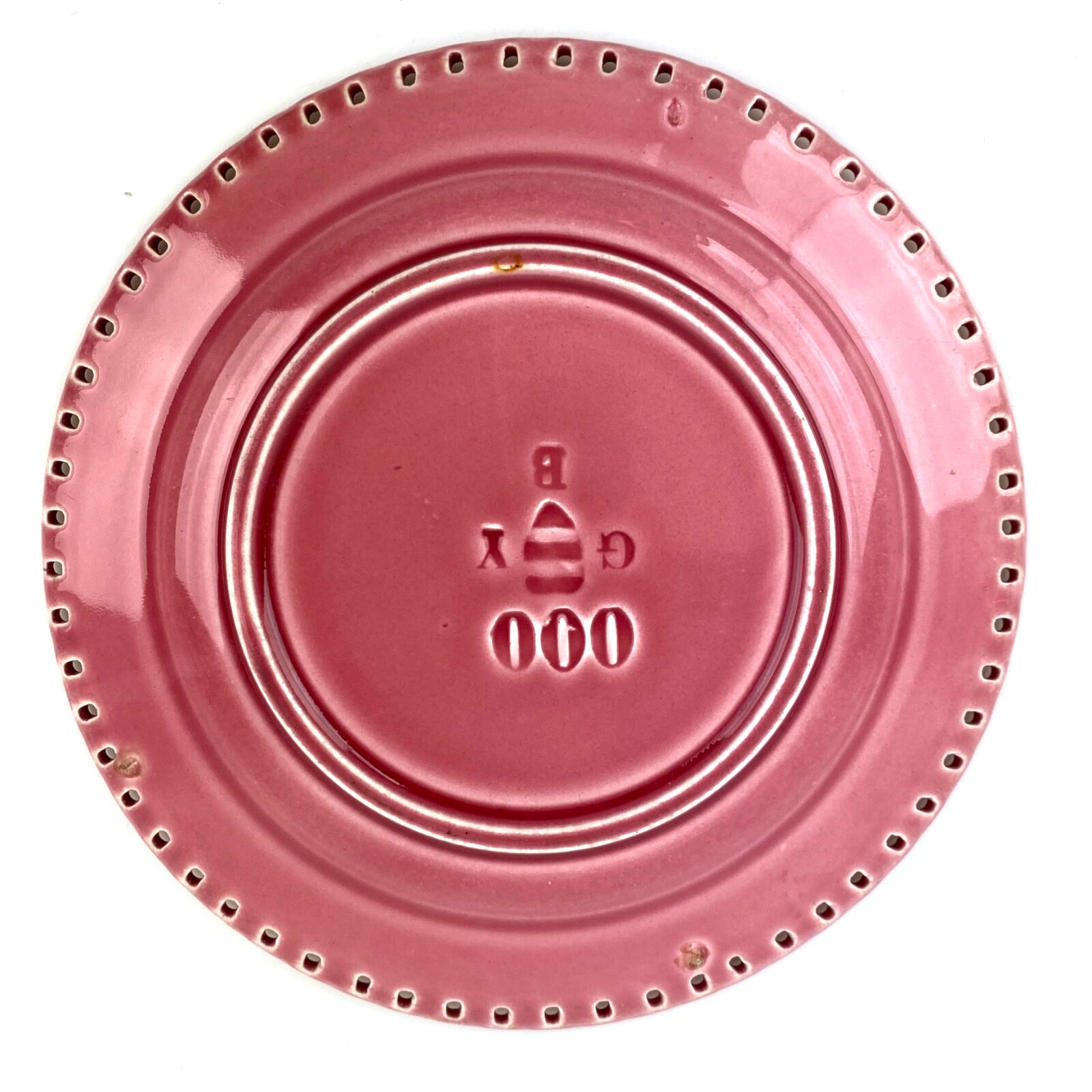 Lot 4 GBY Pink Plates 000 Lace Edge Shield Dessert Salad Decor Vintage Gift