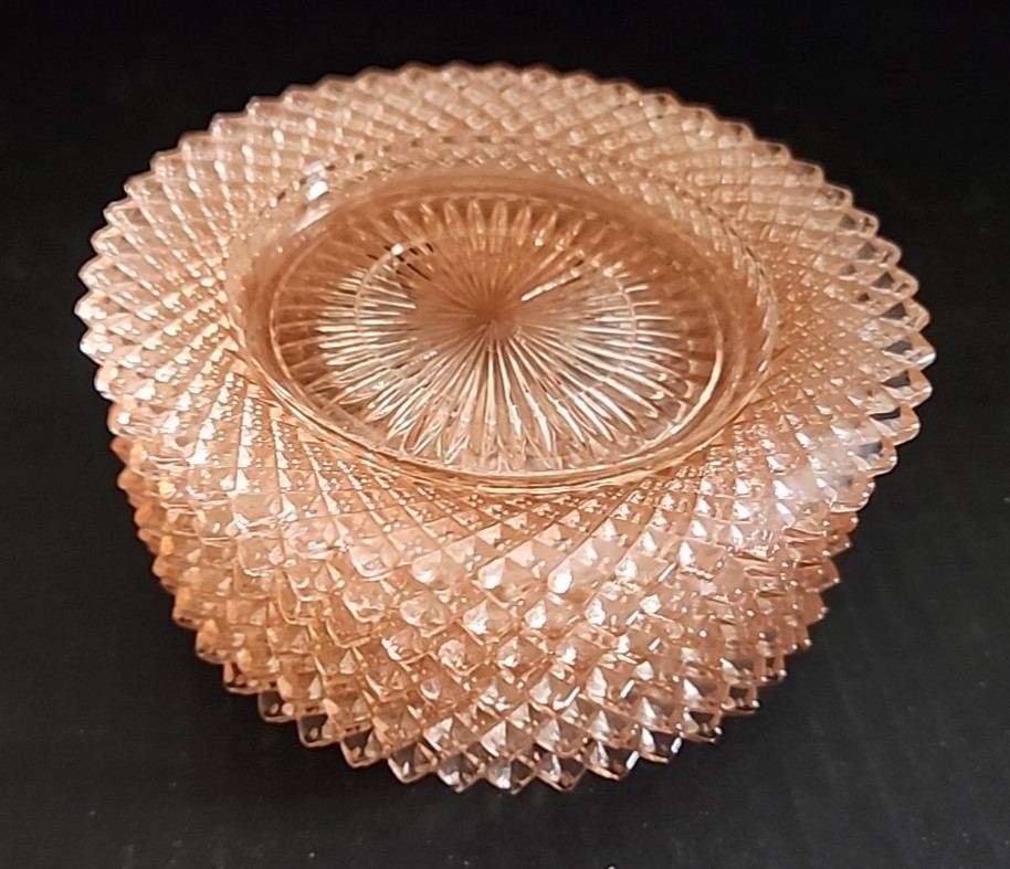 6 Miss America Anchor Hocking Saucers Pink 5 1/2 Inches