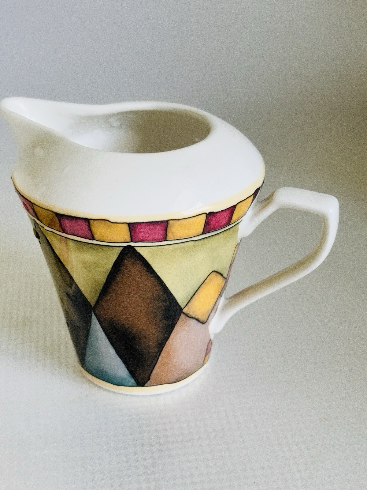 Sasaki Palazzo Creamer and Sugar Bowl Lid by Paula Zanger Multicolor Harlequin