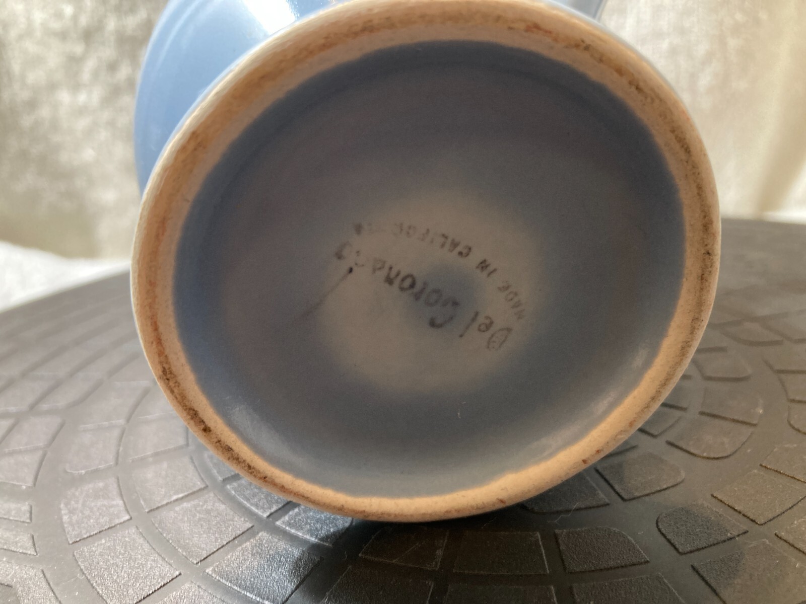 Del Coronado California Pottery Blue Hollydale Grape Sugar Bowl No Lid