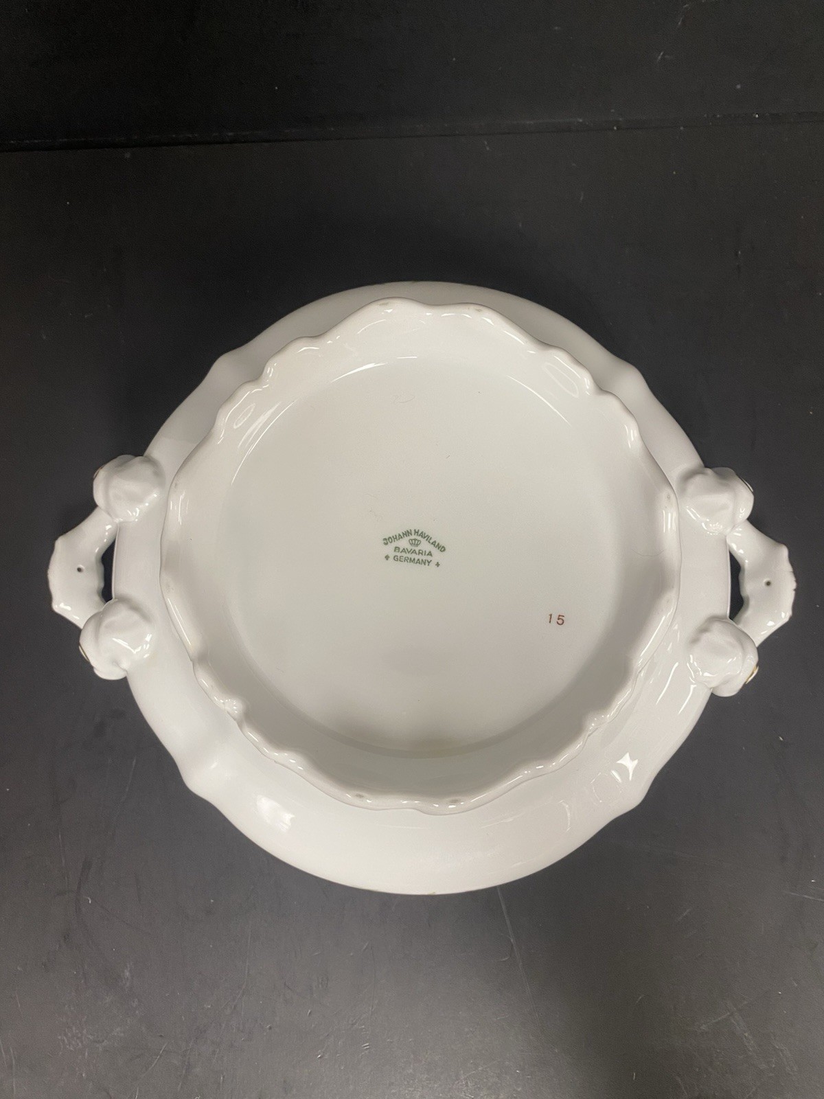 Johann Haviland Bavaria Germany MOSS ROSE 7.25” Round COVERED VEGETABLE BOWL