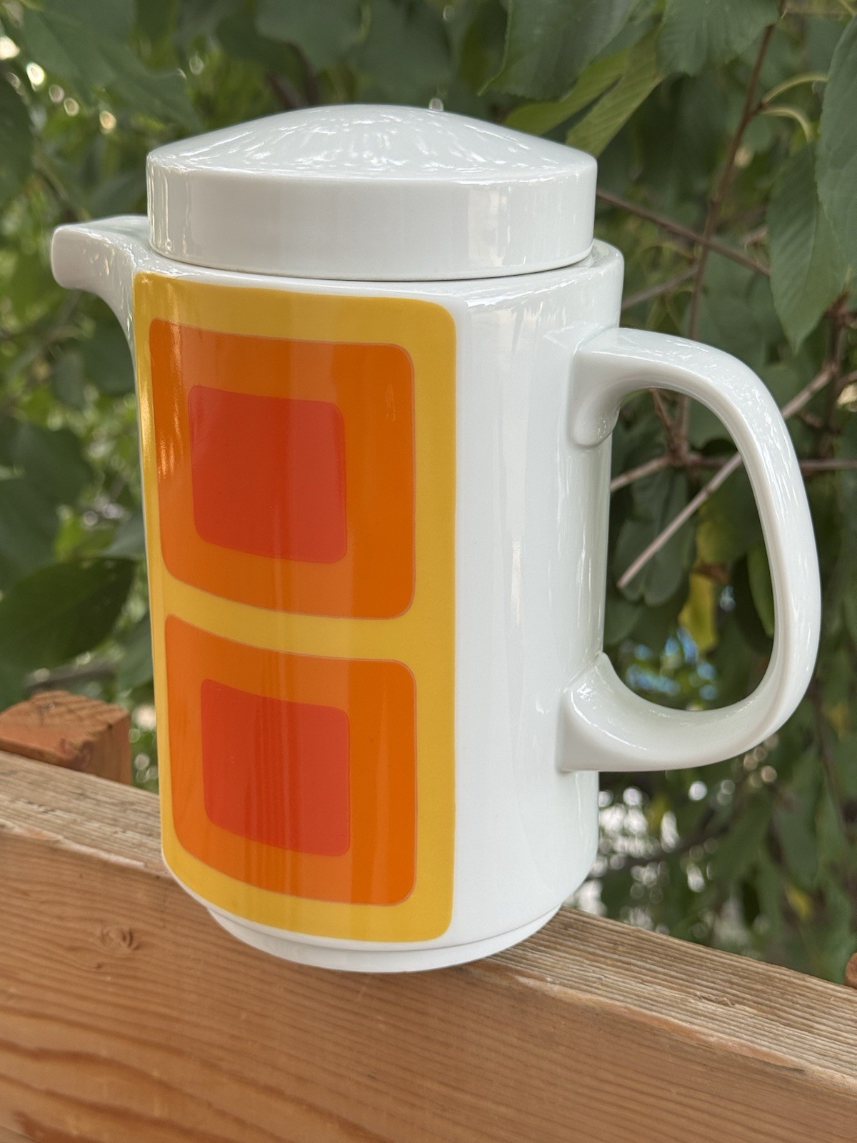 Vintage Rosenthal Studio Line Wolf Karnagel MCM Coffee Pot 7.5″ Orange Yellow