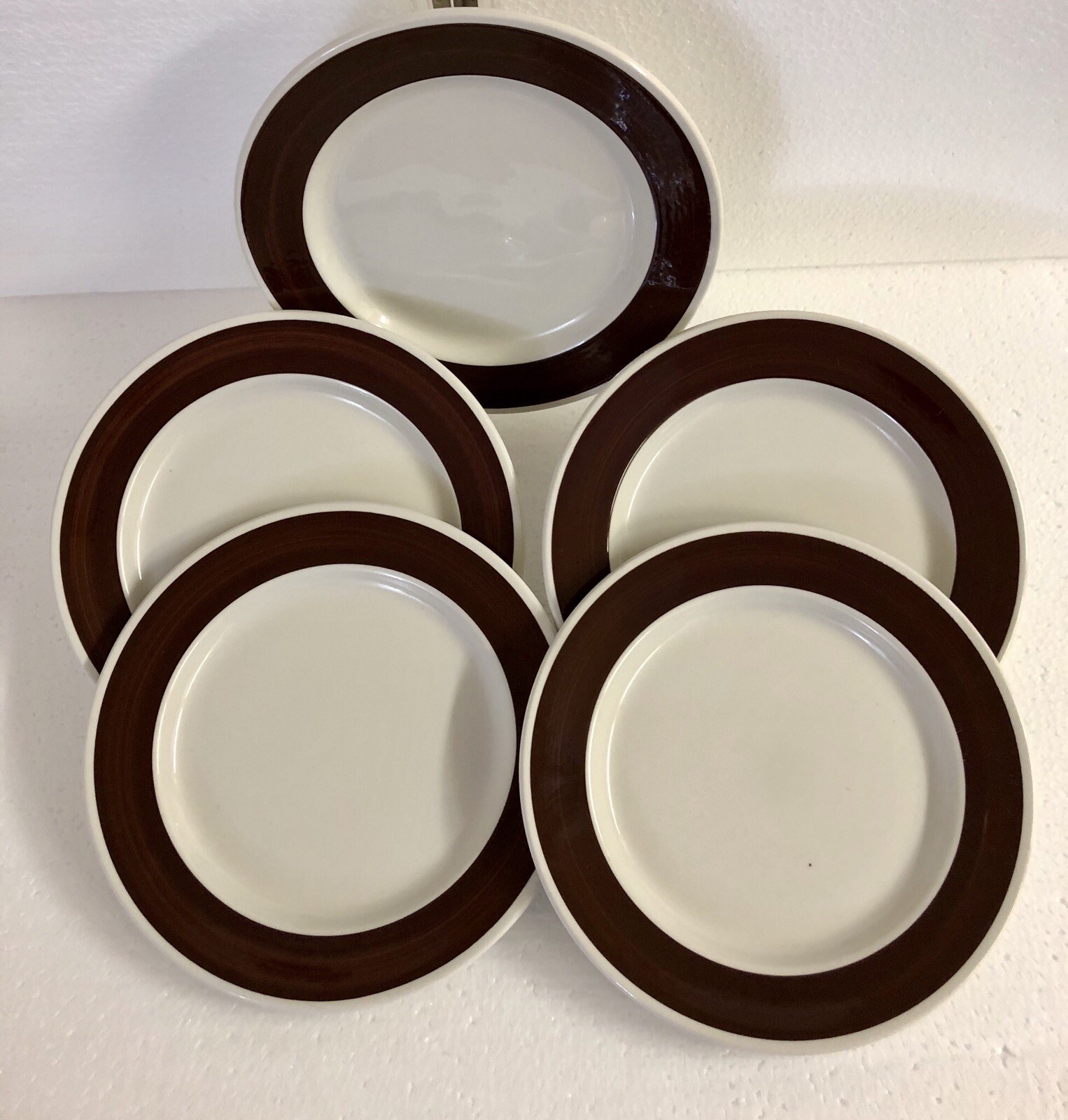 Villeroy & Boch plates Set of 5 Zurich Maroon Dark Brown Luxembourg