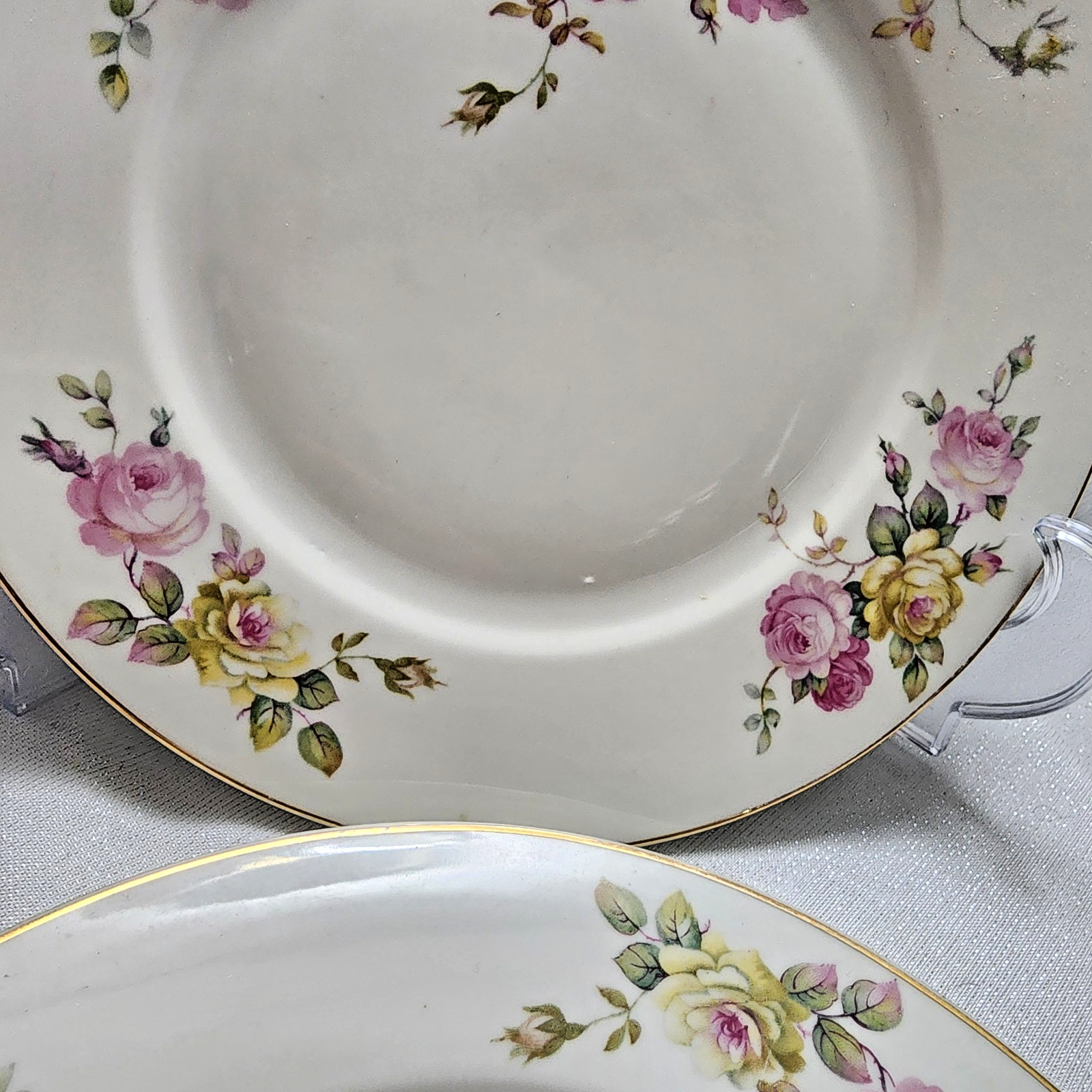 Mixed Roses TK Thun Bohemia & Paul Muller Selb Bavaria Dinner Salad Plates Roses