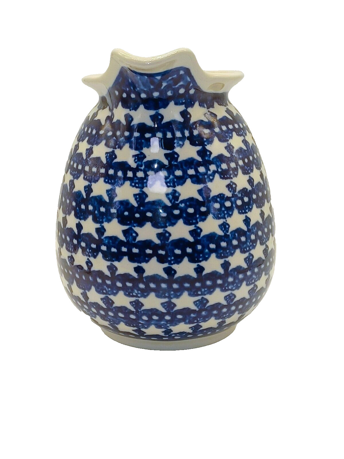 Polish Pottery STAR Blue & White 6″ Pitcher Jug Boleslawiec * see last picture