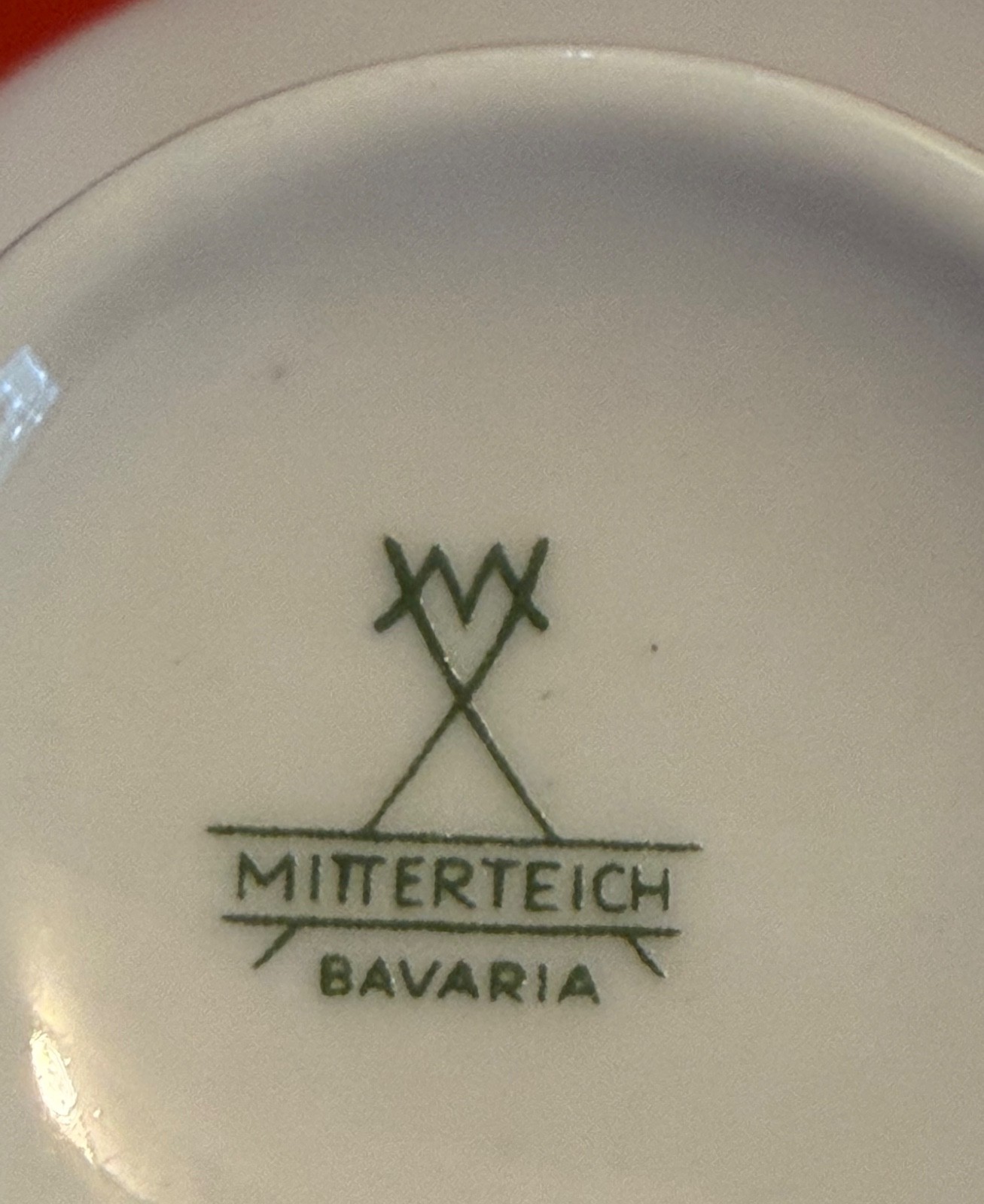 Mitterteich Bavaria vibrant orange demitasse tea set