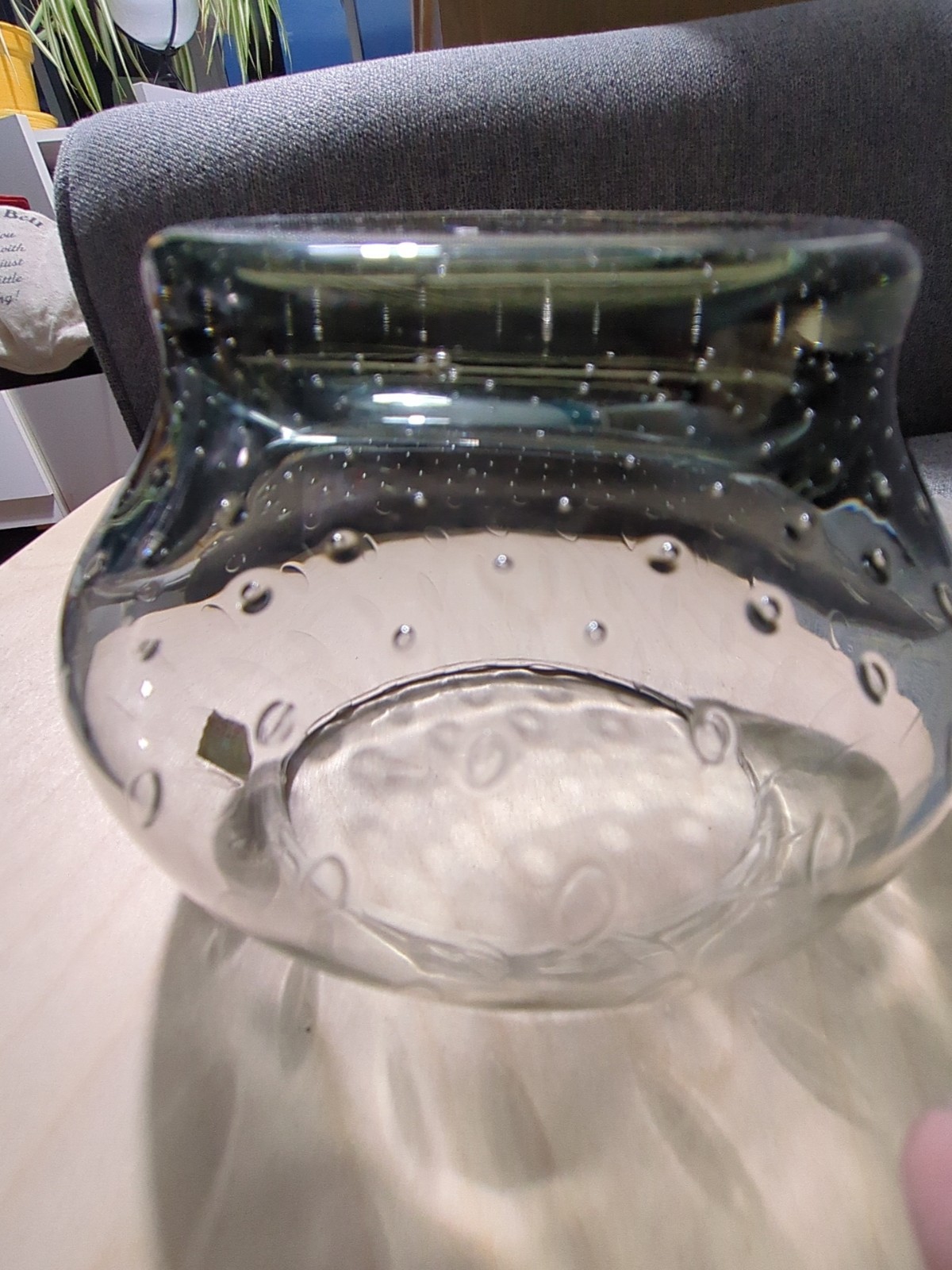 Randsfjord MCM Bubble Art Glass Bowl Norwegian Vintage