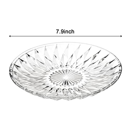 Clear Glass Salad Plates Set of 12 8 Inch Round Dessert Dinnerware