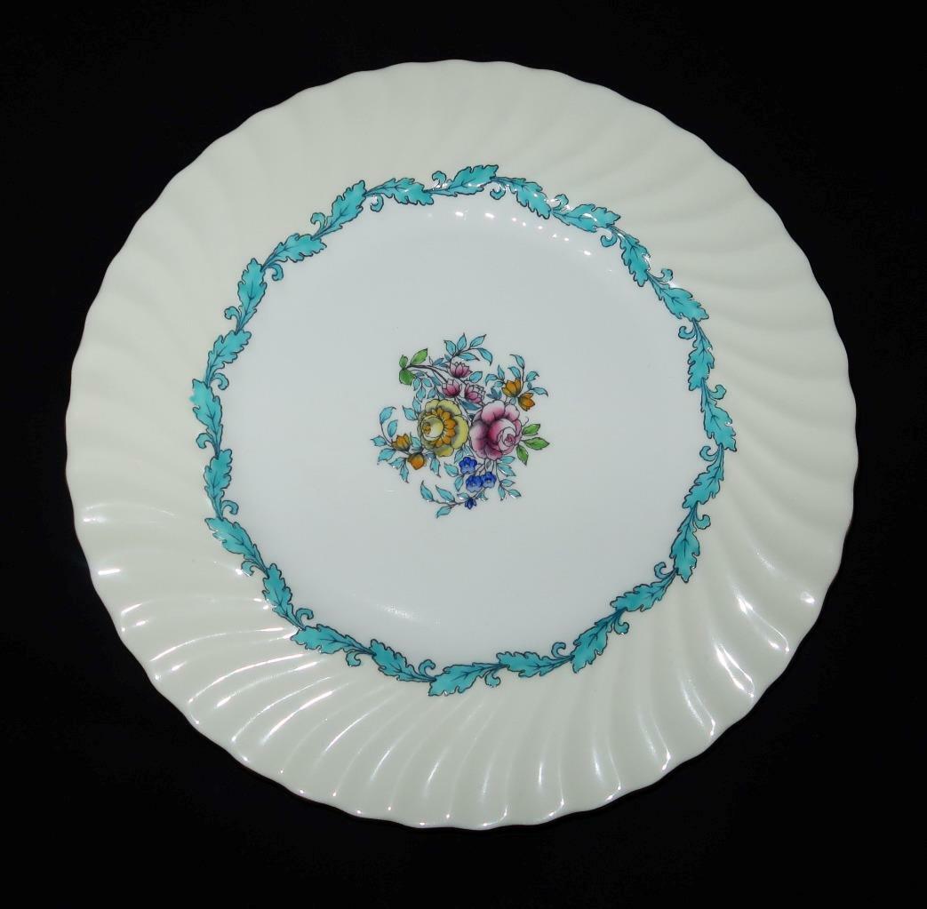 Minton ARDMORE Ivory & Turquoise S363 Dinner Plate, 10 5/8″ Across