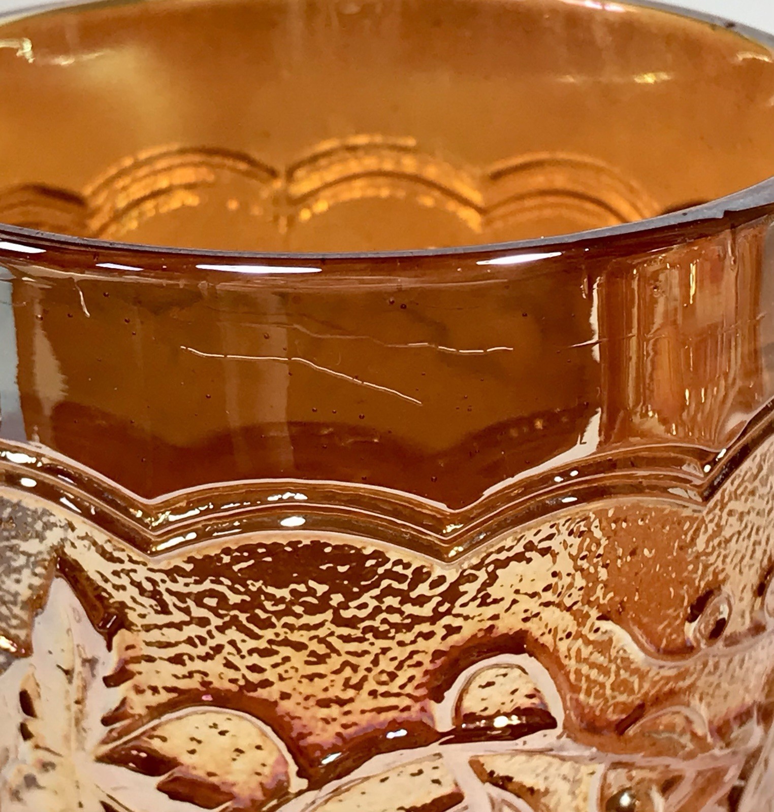 Imperial Carnival Glass Grape Pitcher And 4 Tumblers Set Marigold Orange Vintage