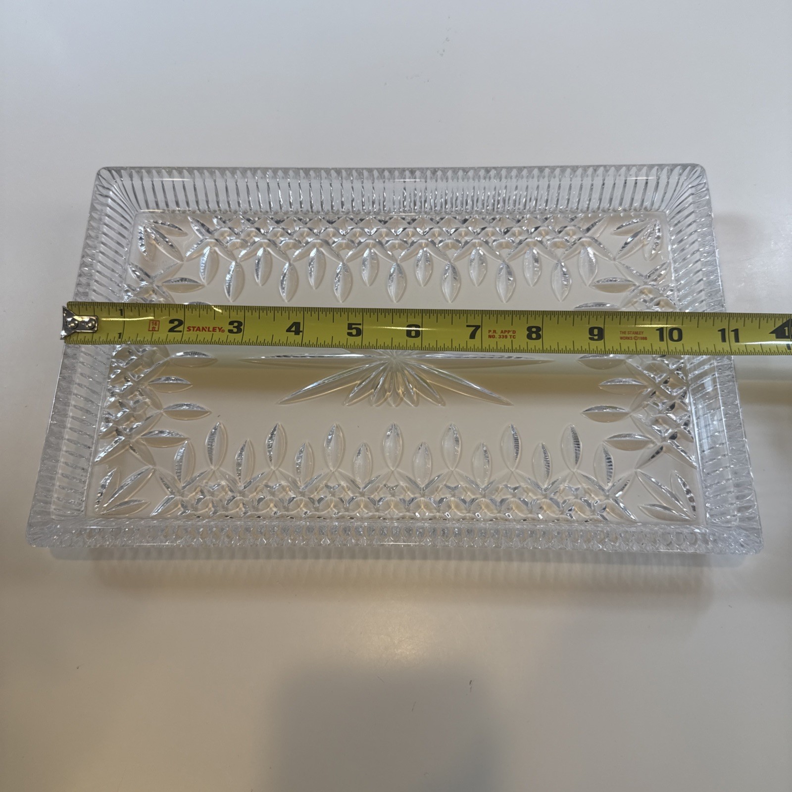 Waterford Crystal Lismore 11″ Vanity Tray Signed Fred Curtis w/ Box Ireland